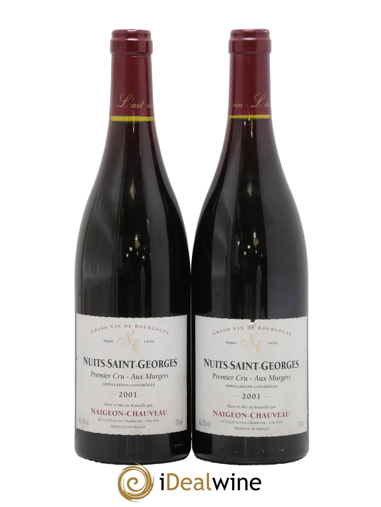 Nuits-Saint-Georges 1er Cru Aux Murgers Naigeon-Chauveau 2001 - Posten von 2 Flaschen - 0