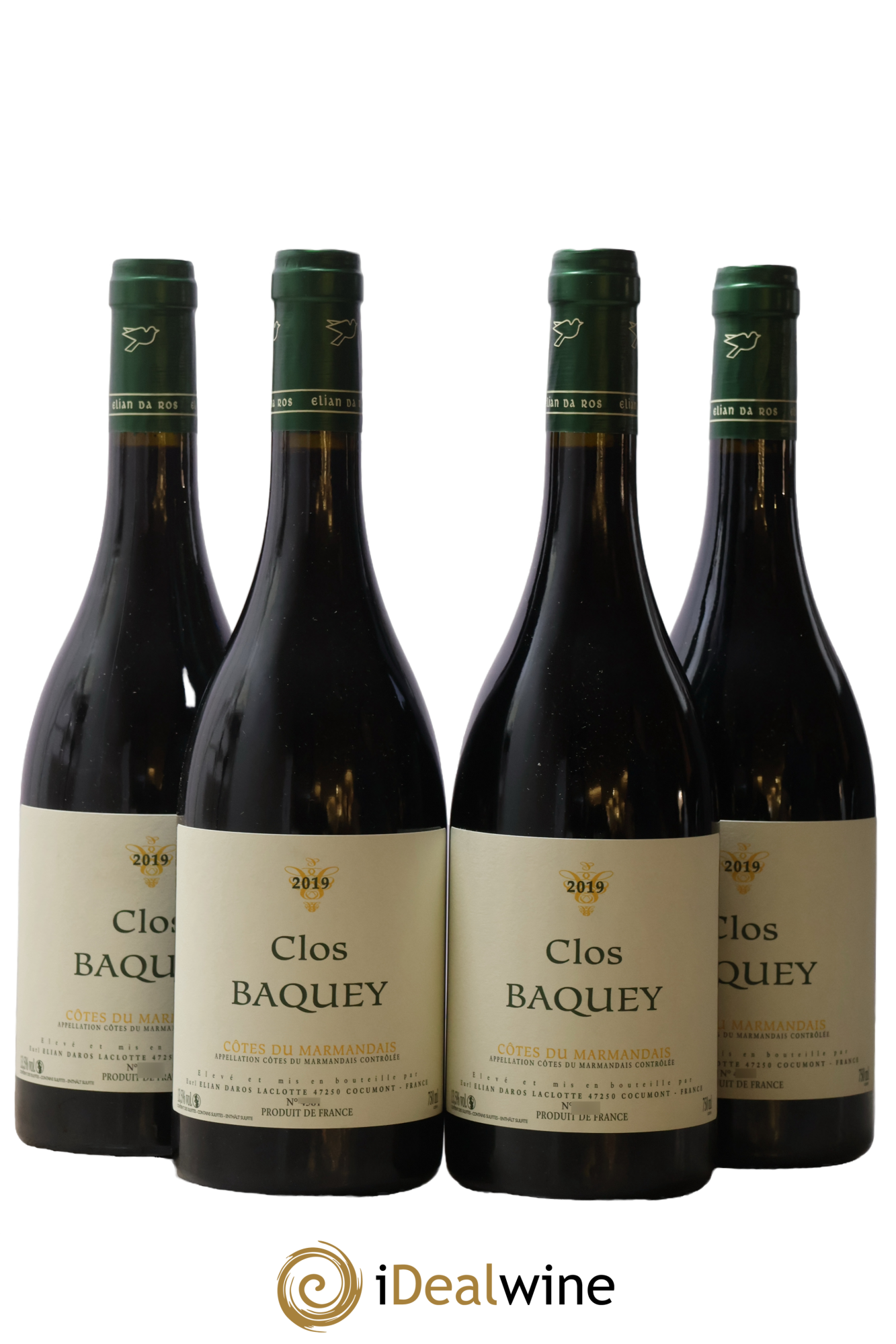 Côtes du Marmandais Clos Baquey Elian Da Ros (Domaine) 2019 - Lot de 4 bouteilles - 0