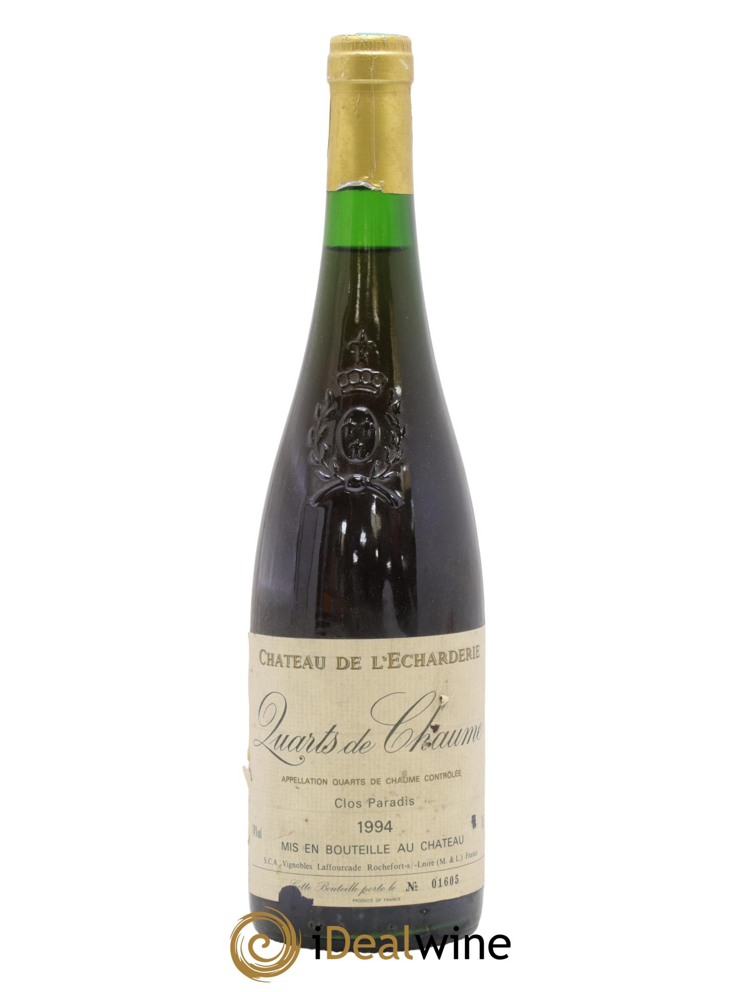 Quarts de Chaume Clos Paradis Château de l'Echarderie 1994 - Posten von 1 Flasche - 0