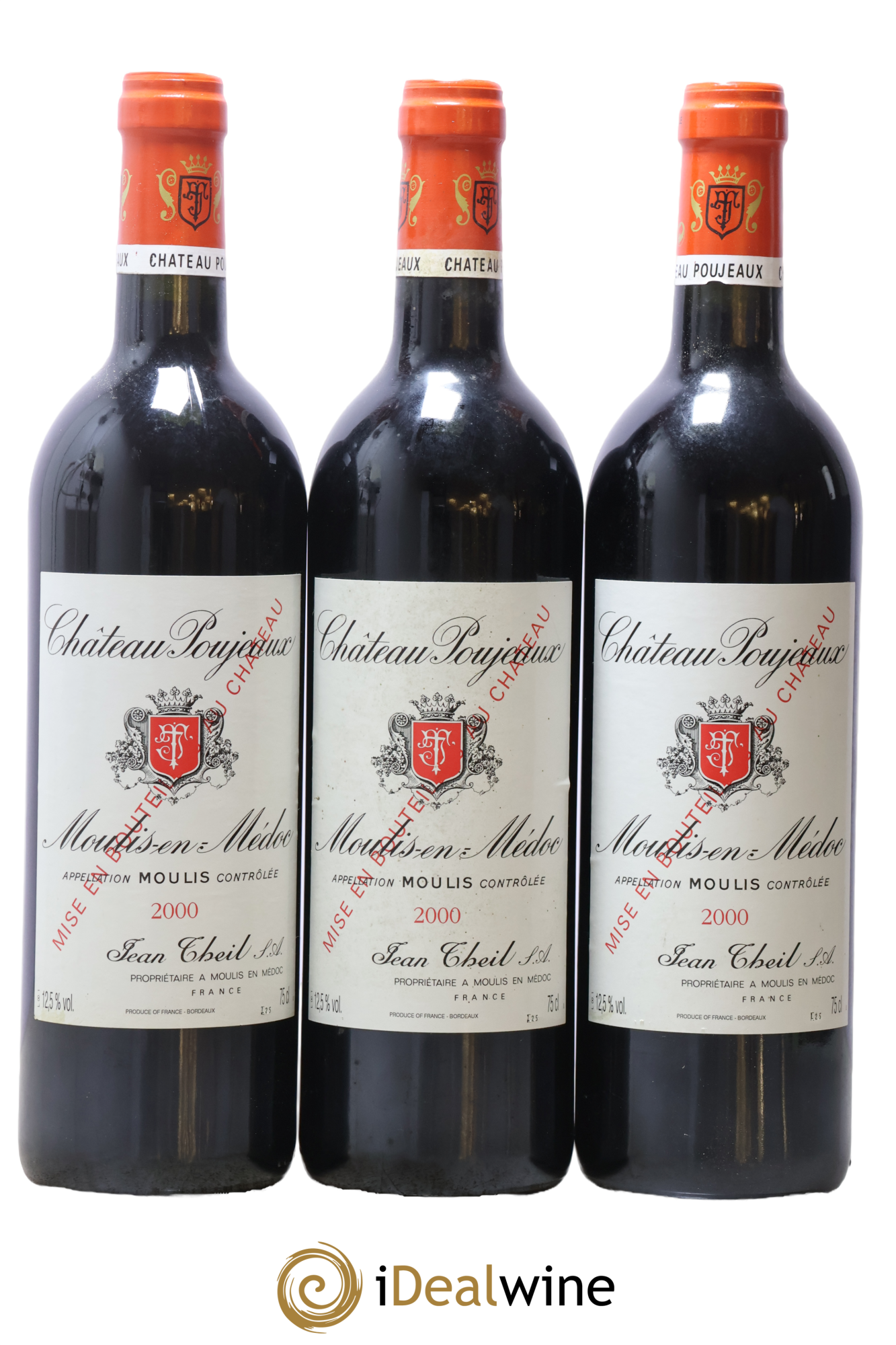 Château Poujeaux 2000 - Lot de 3 bouteilles - 0