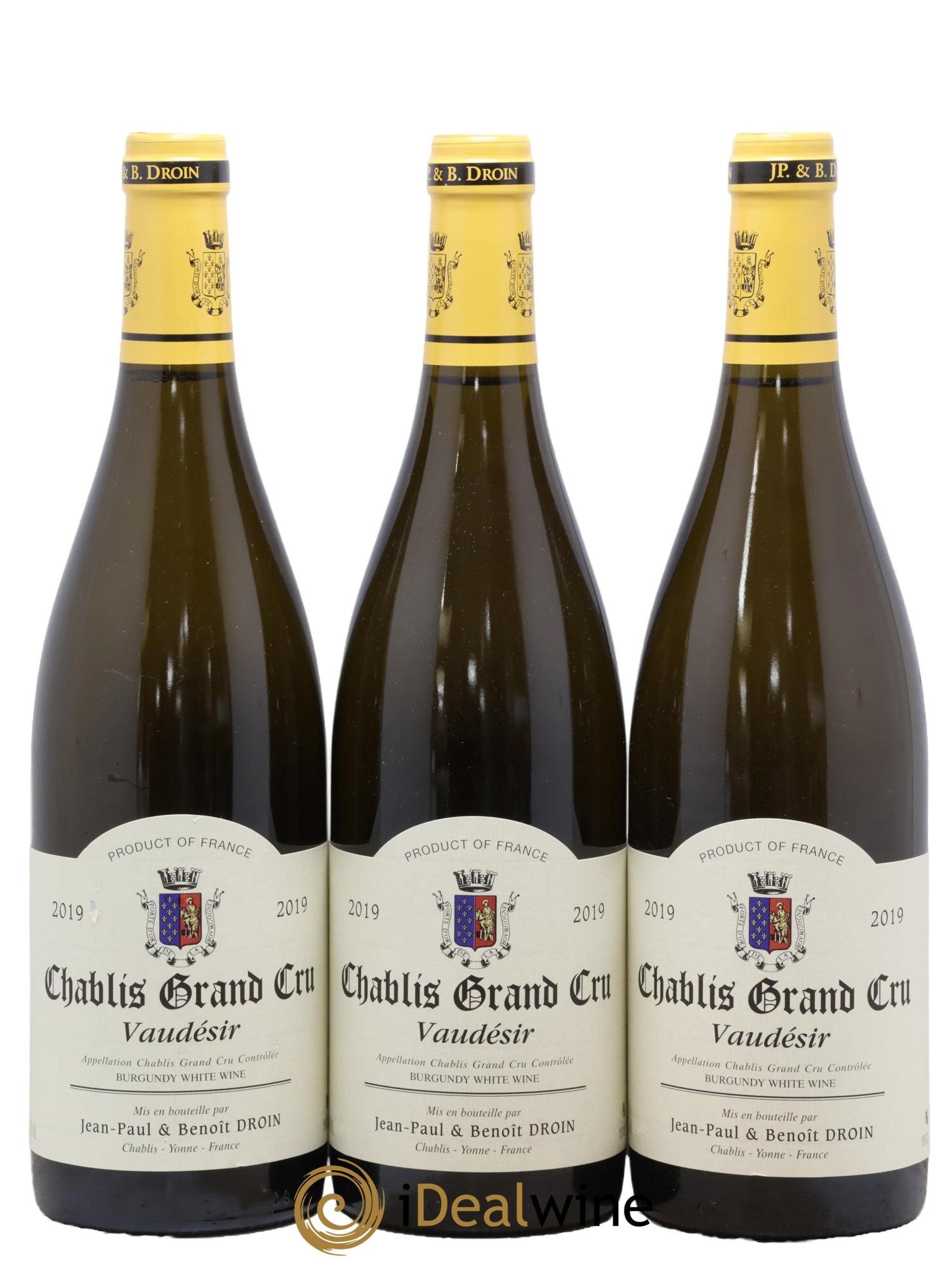 Chablis Grand Cru Vaudésir Jean-Paul & Benoît Droin (Domaine) 2019 - Lot de 3 bouteilles - 0