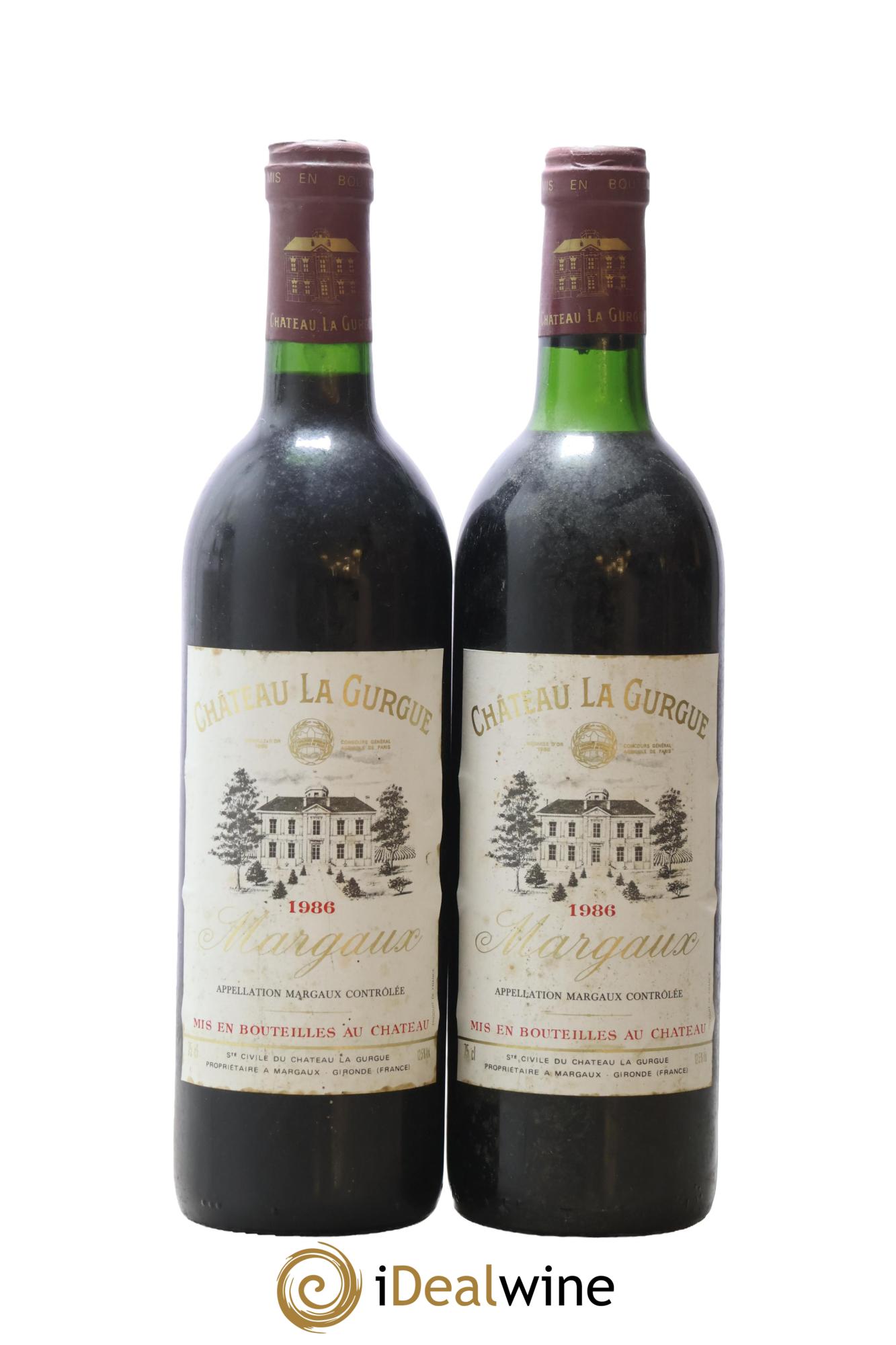 Château la Gurgue Cru Bourgeois 1986 - Lot of 2 bottles - 0