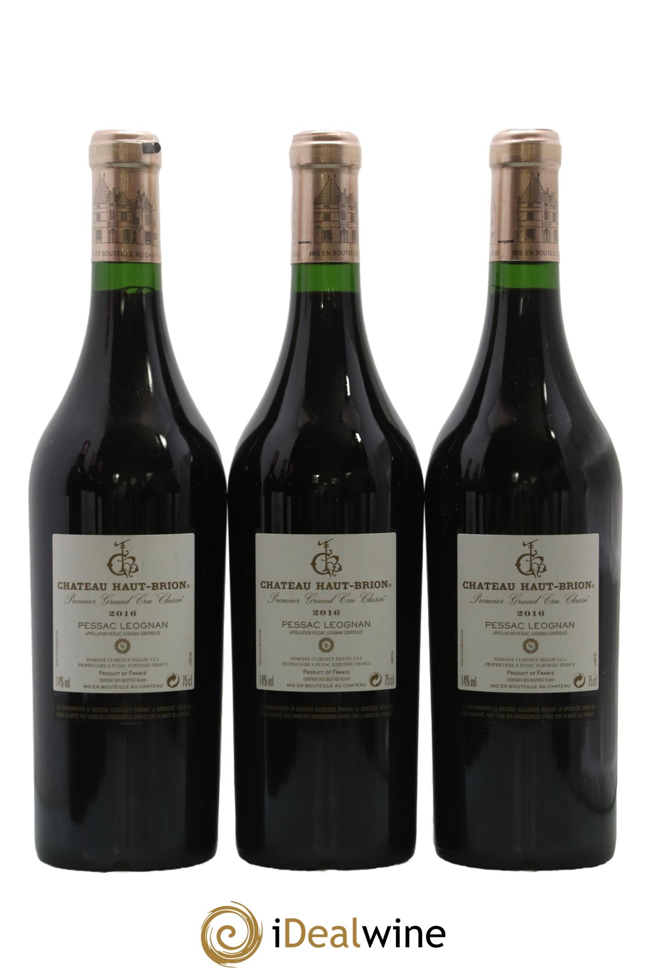 Château Haut Brion 1er Grand Cru Classé 2016 - Lot of 3 bottles - 0