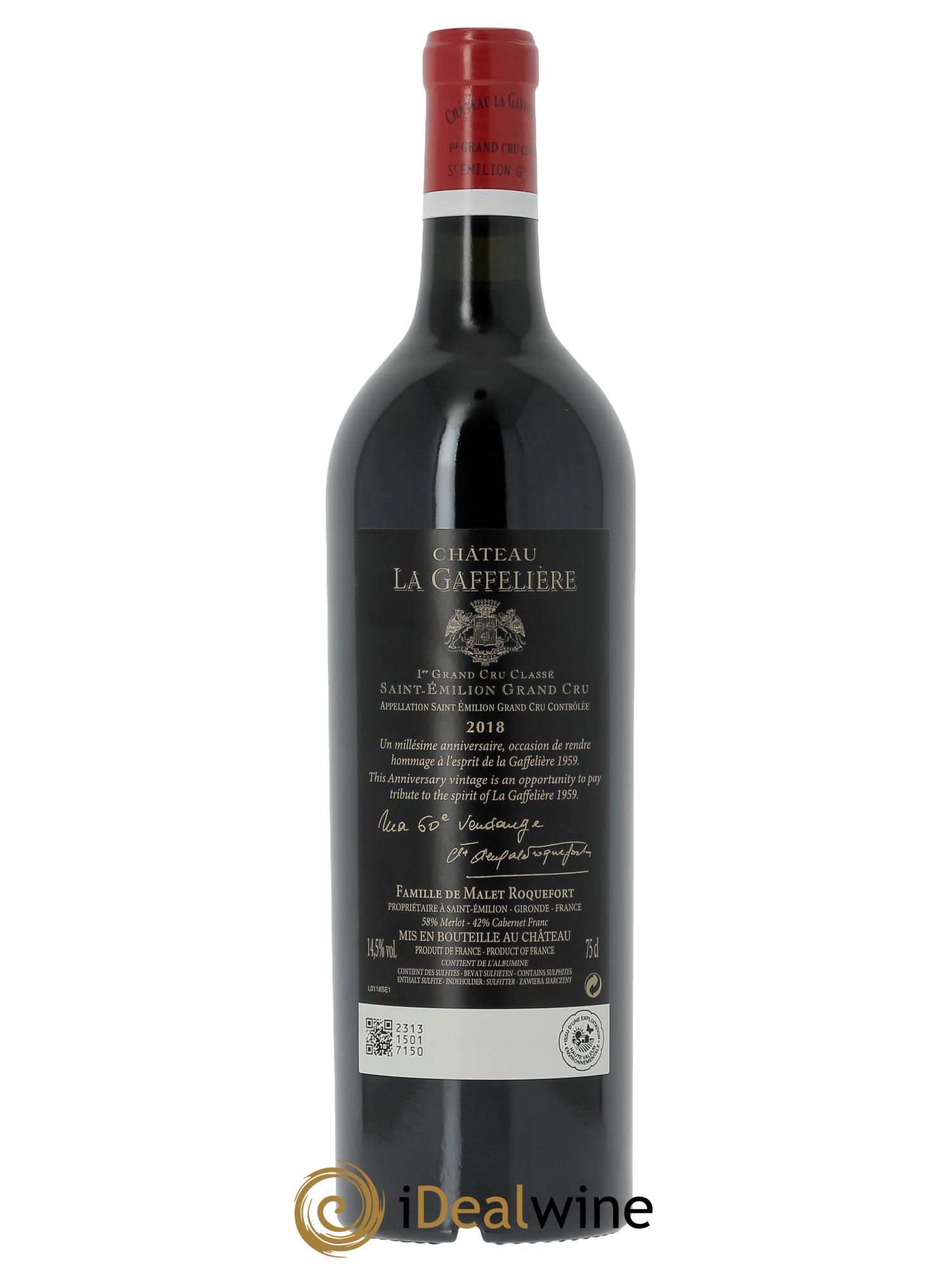 Château la Gaffelière 1er Grand Cru Classé B 2018 - Lot de 1 bouteille - 1