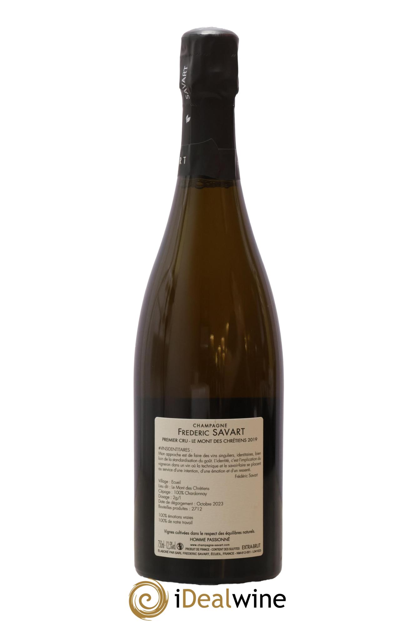 Le Mont des Chrétiens 1er Cru Extra-Brut Savart 2019 - Lot de 1 bouteille - 1