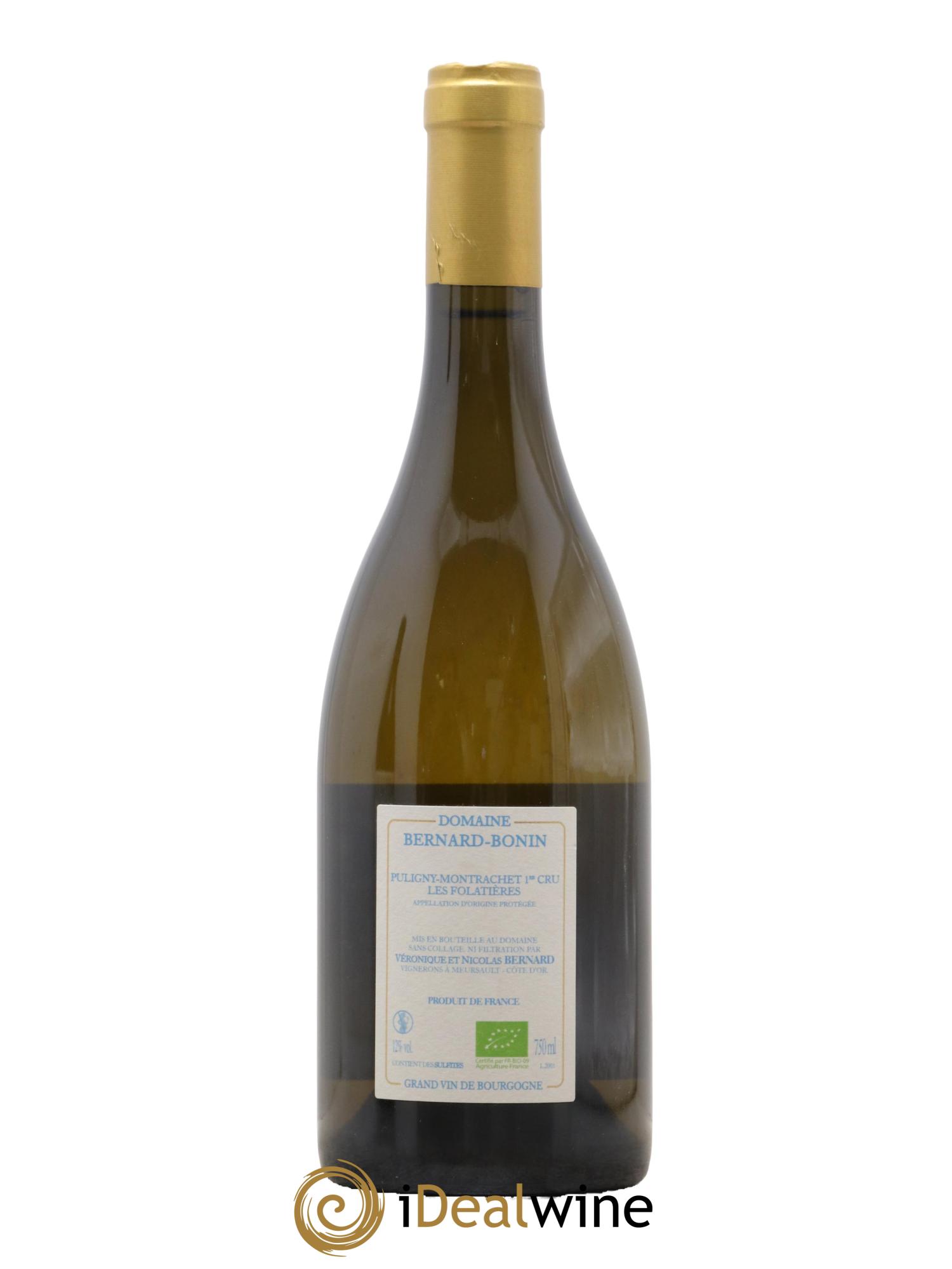 Puligny-Montrachet 1er Cru Les Folatières Bernard Bonin 2020 - Lot de 1 bouteille - 1