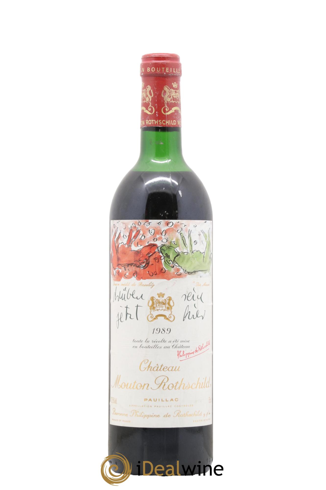 Château Mouton Rothschild 1er Grand Cru Classé 1989 - Lot de 1 bouteille - 0