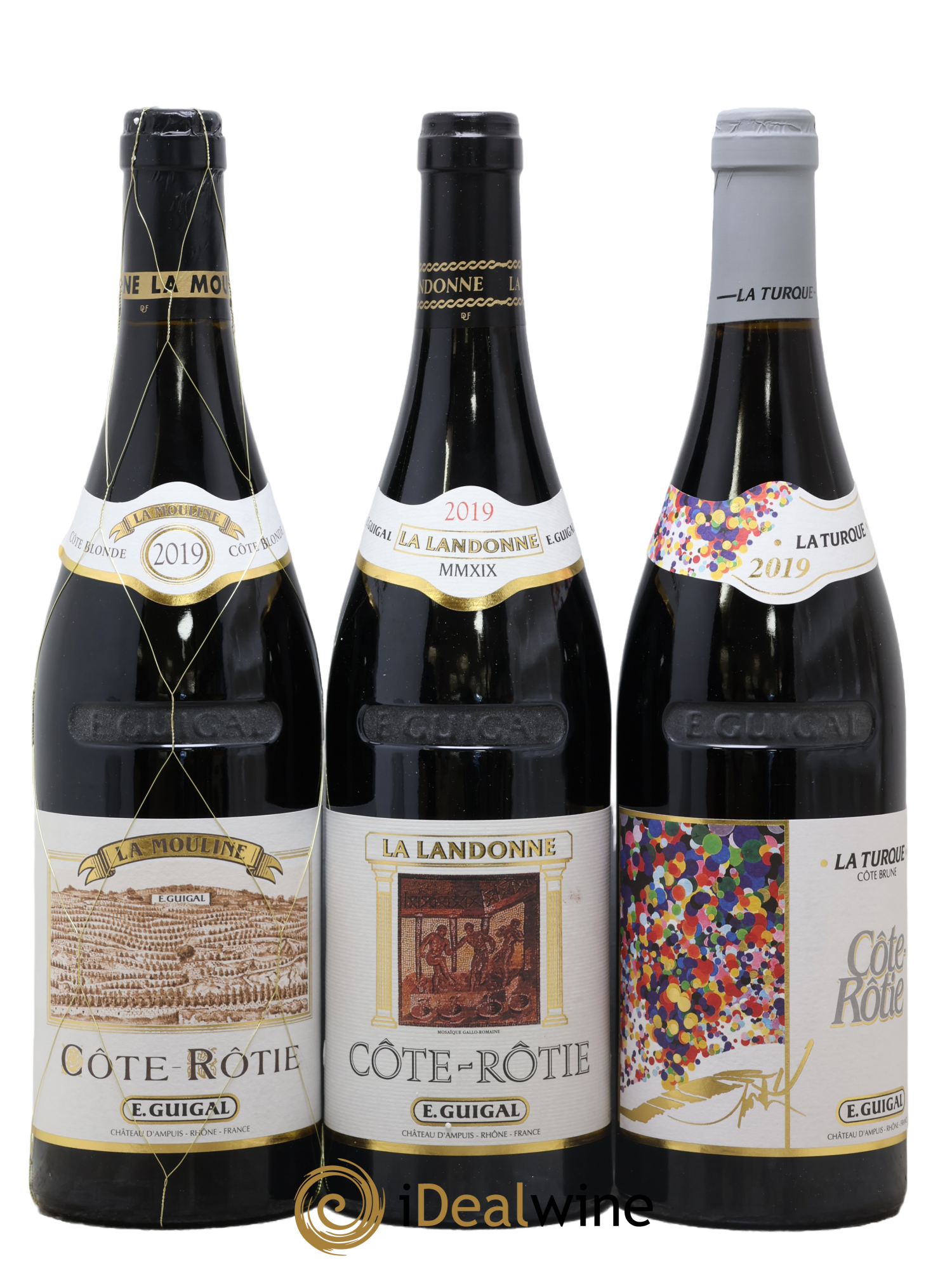 Côte-Rôtie Guigal Trilogie La Turque - La Landonne - La Mouline 2019 - Lot de 3 bouteilles - 0