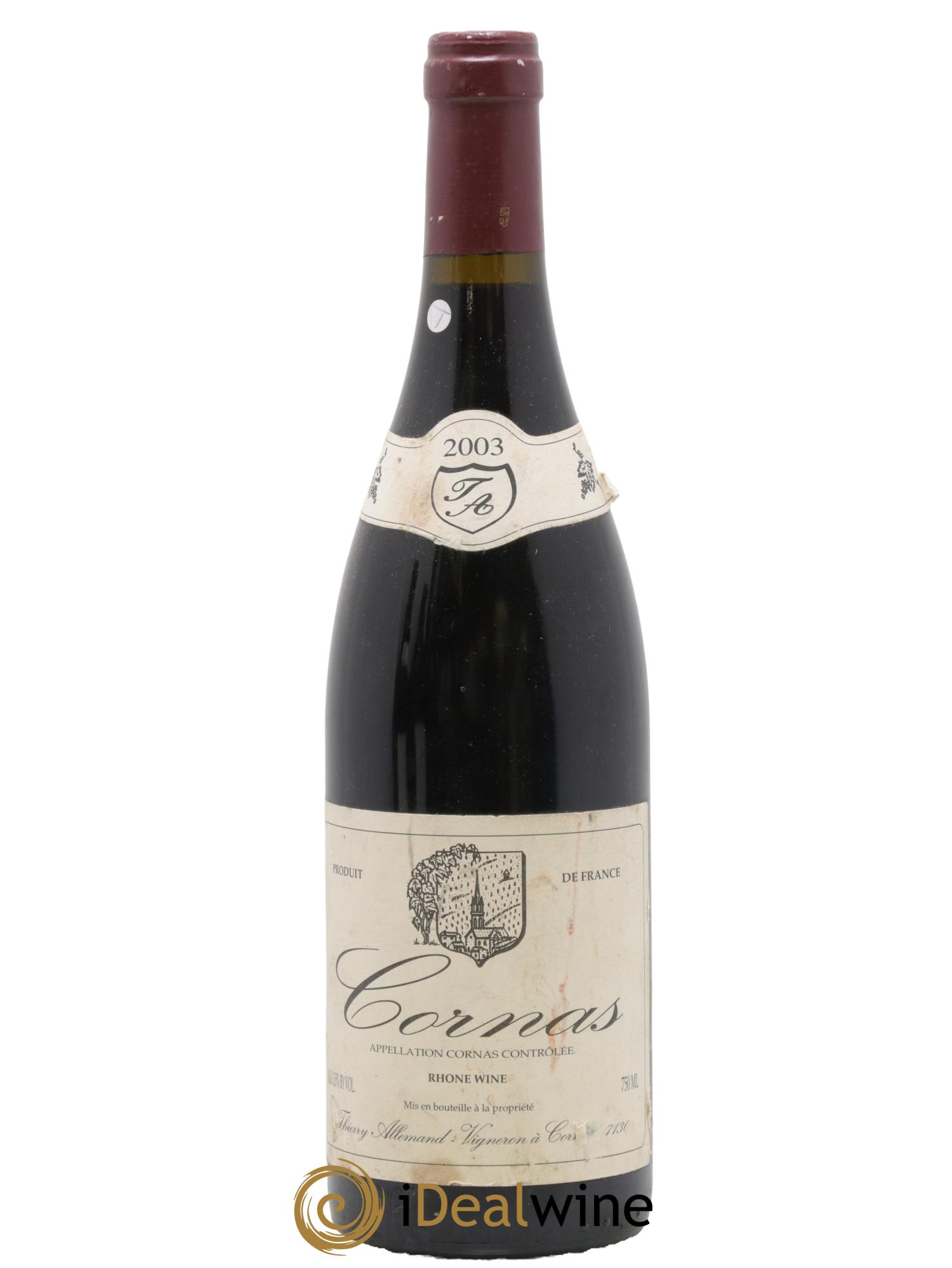Cornas Thierry Allemand 2003 - Lot de 1 bouteille - 0