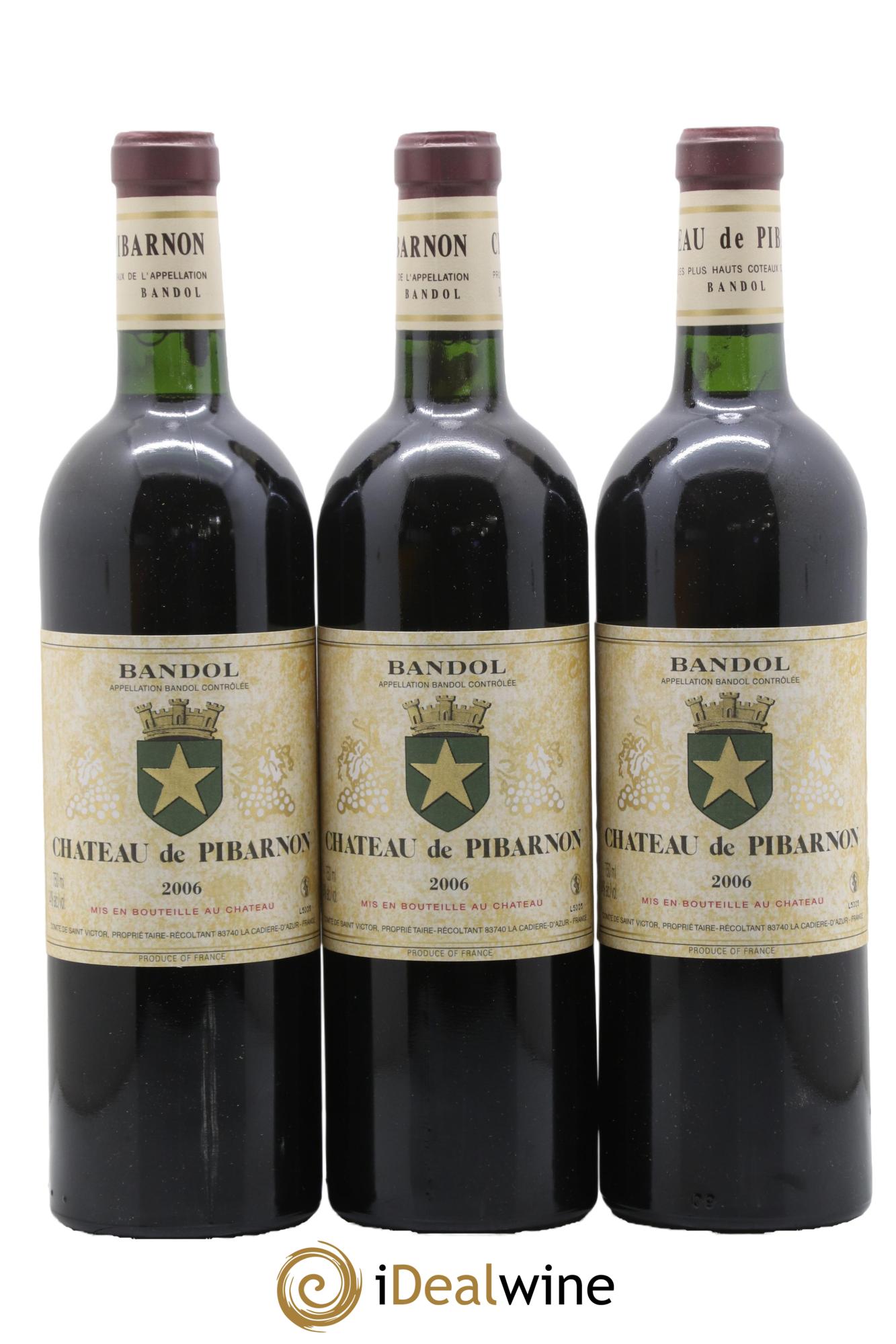 Bandol Château de Pibarnon Comte de Saint-Victor 2006 - Lot de 3 bouteilles - 0