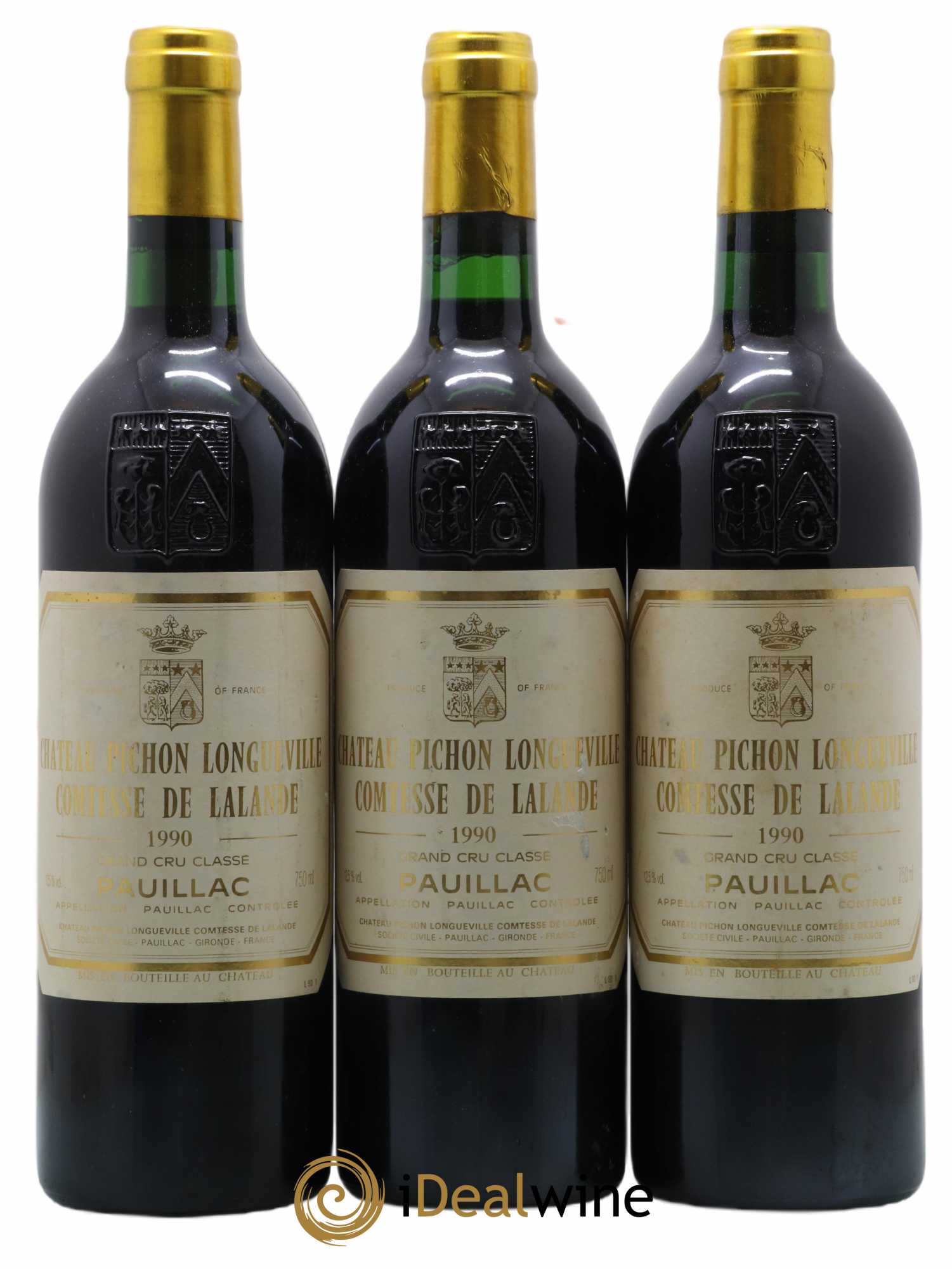 Château Pichon Longueville Comtesse de Lalande 2ème Grand Cru Classé 1990 - Lot de 3 bouteilles - 0