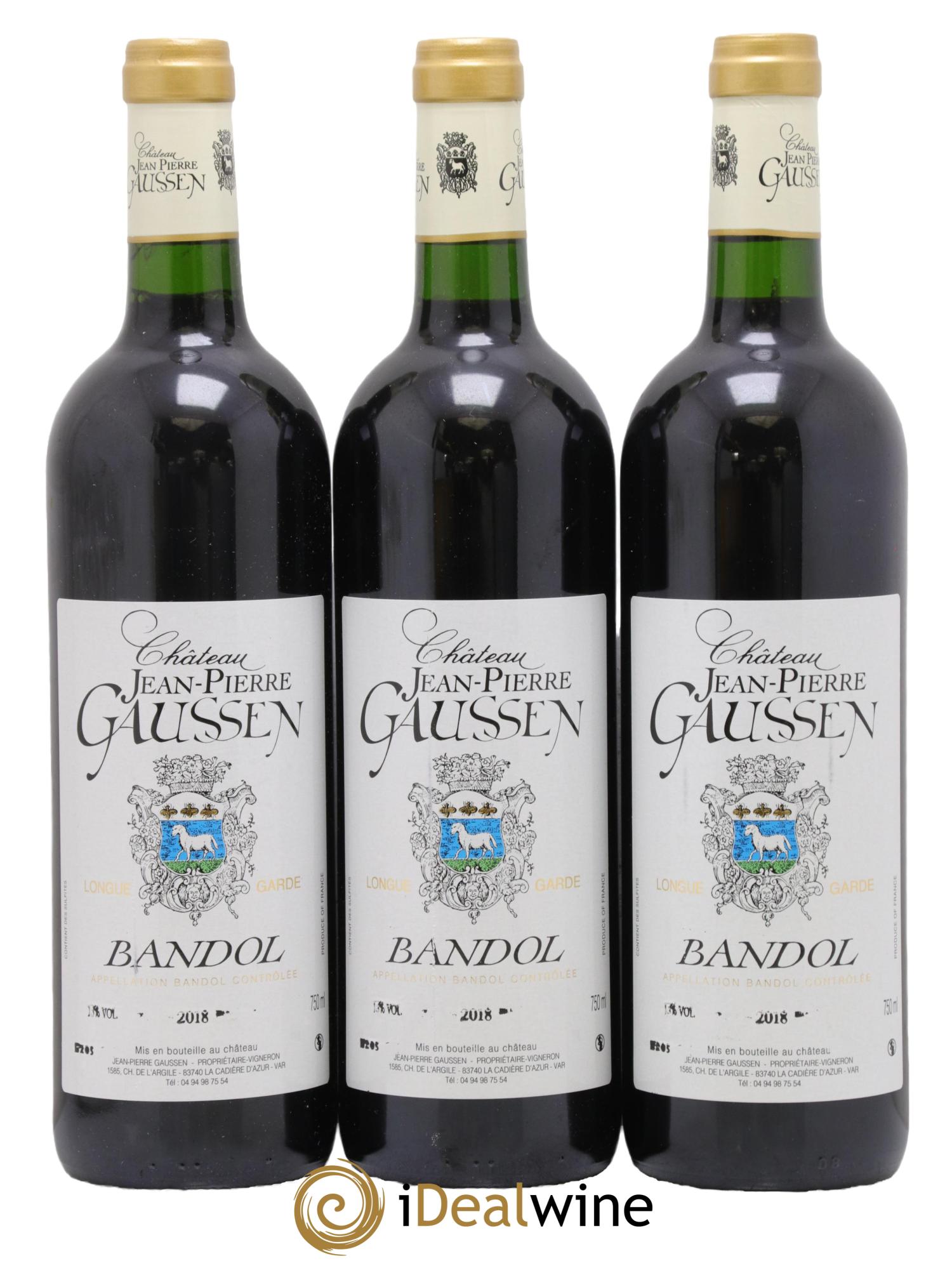 Bandol Château Jean-Pierre Gaussen 2018 - Lot of 3 bottles - 0