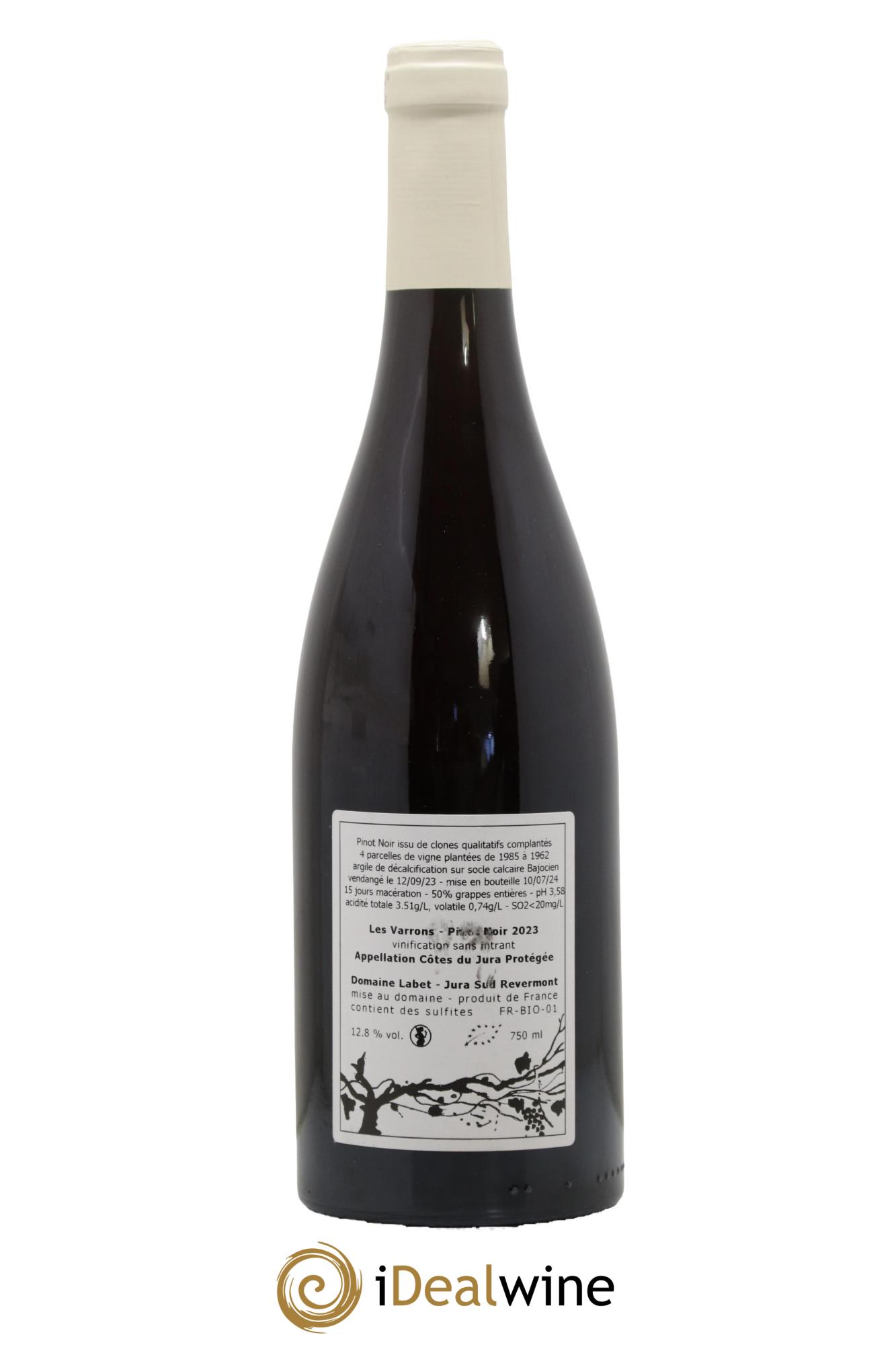 Côtes du Jura Pinot Noir Les Varrons Sélection Massale Romain - Julien  - Charline Labet 2023 - Lotto di 1 bottiglia - 1