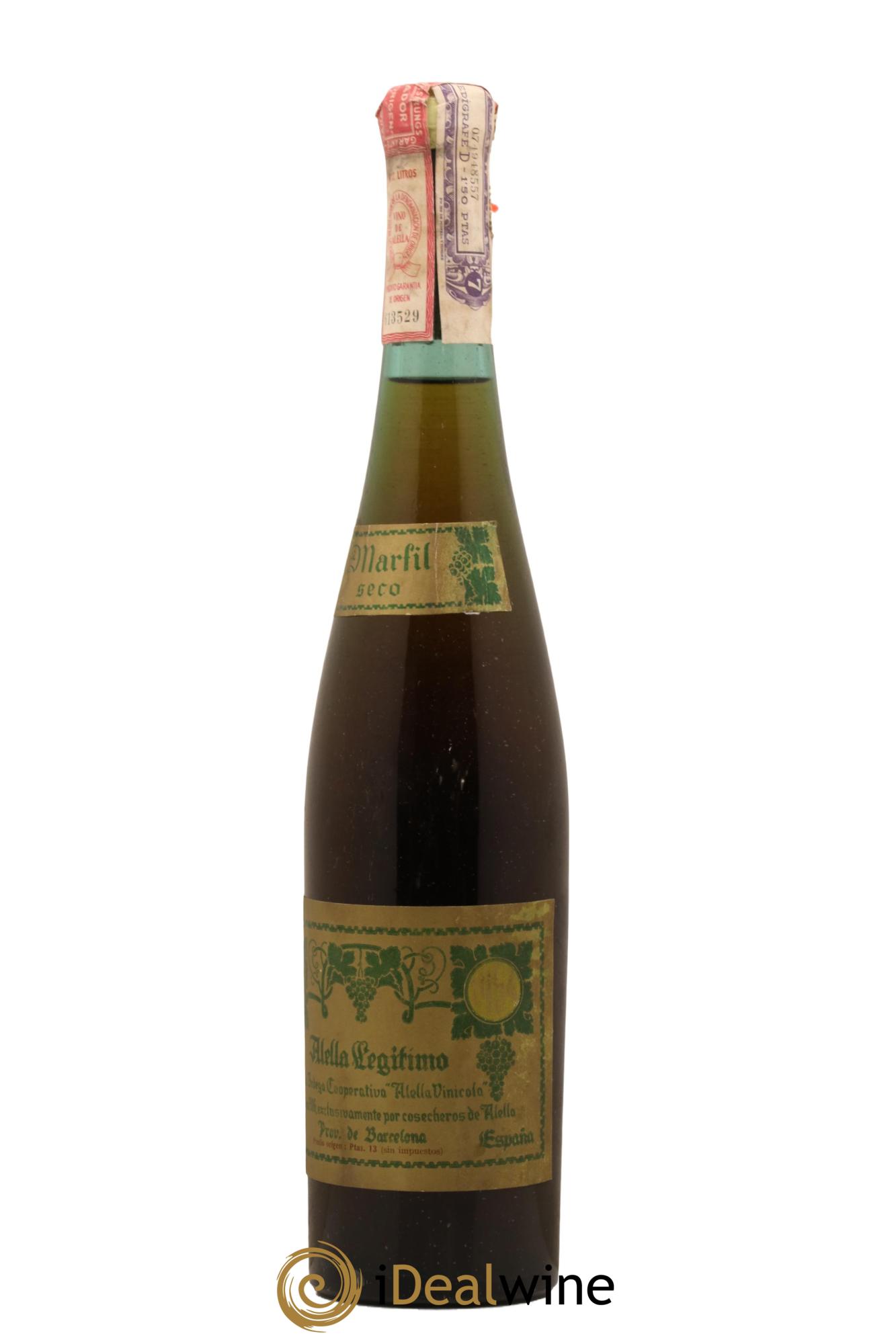 Espagne Vin Fortifie Alella Legitimo Marfil Seco 1954 - Posten von 1 Flasche - 1
