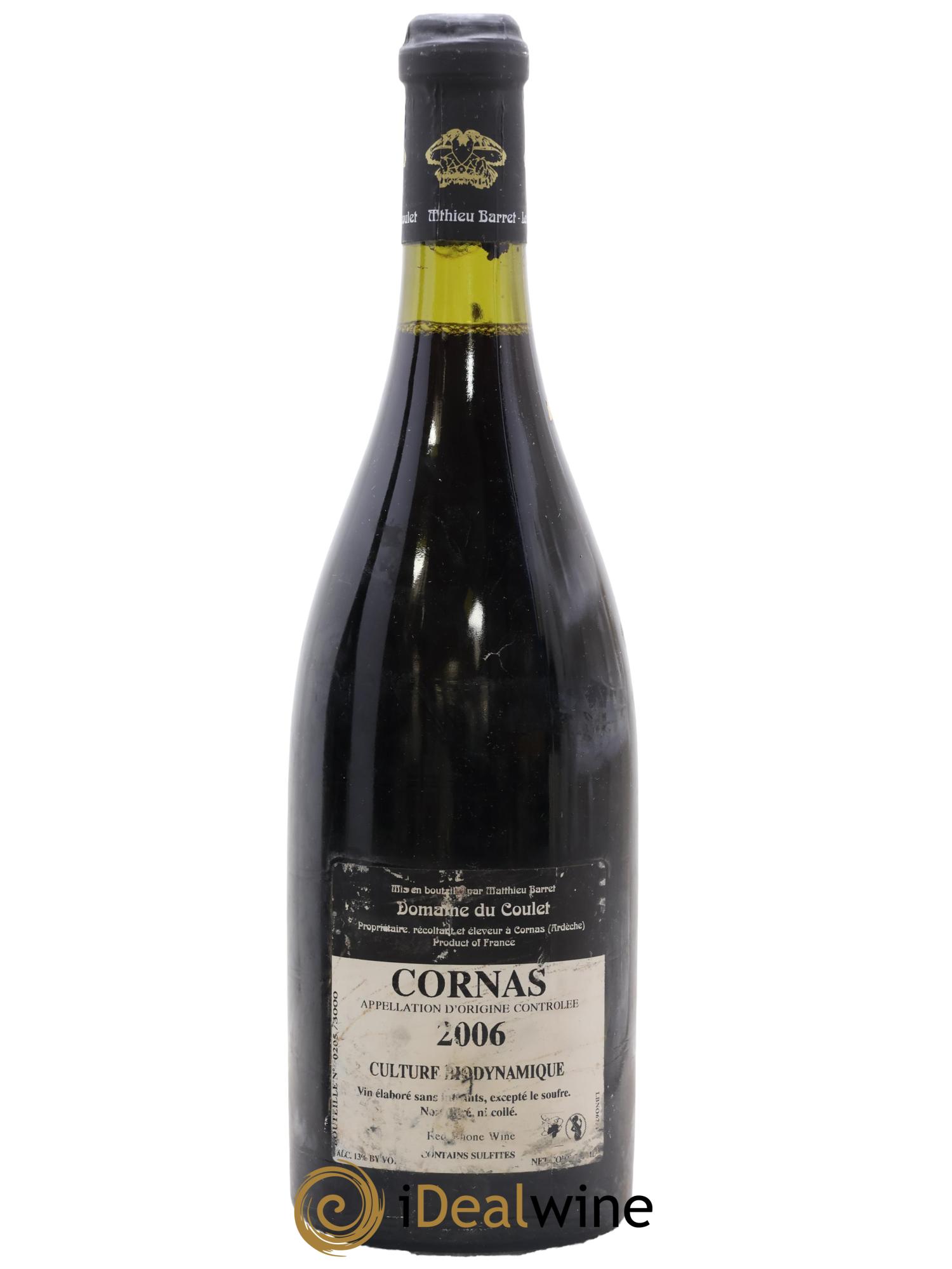 Cornas Billes Noires Coulet (Domaine du) - Matthieu Barret 2006 - Lot de 1 bouteille - 1