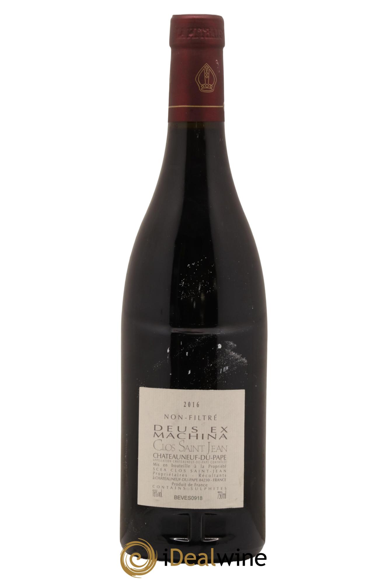 Châteauneuf-du-Pape Clos Saint-Jean Deus Ex Machina Pascal et Vincent Maurel 2016 - Lot of 1 bottle - 1