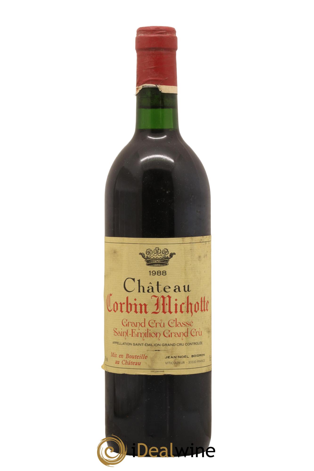 Château Corbin Michotte Grand Cru Classé 1988 - Lot de 1 bouteille - 0