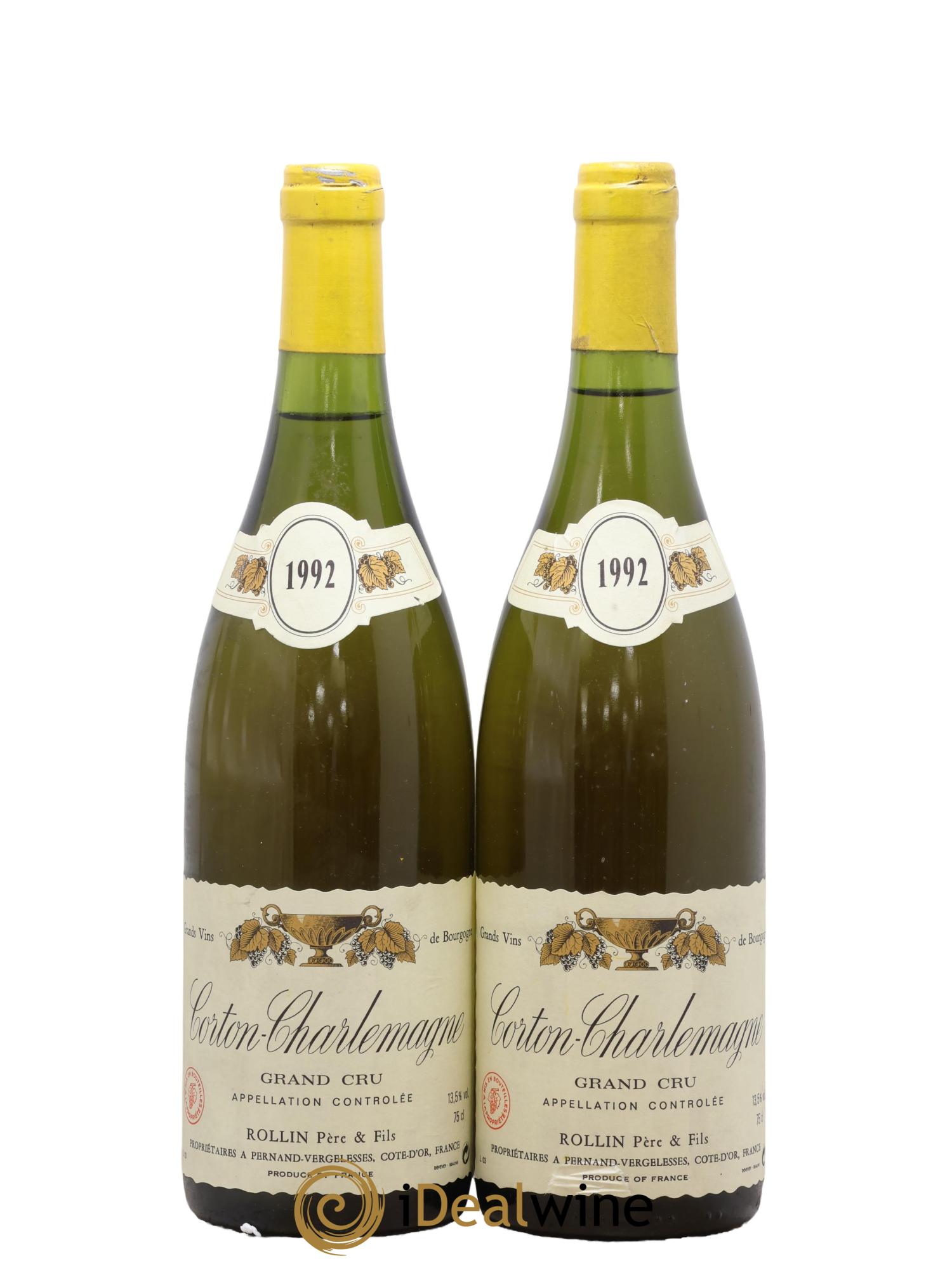 Corton-Charlemagne Grand Cru Rollin Père & Fils 1992 - Lot de 2 bouteilles - 0