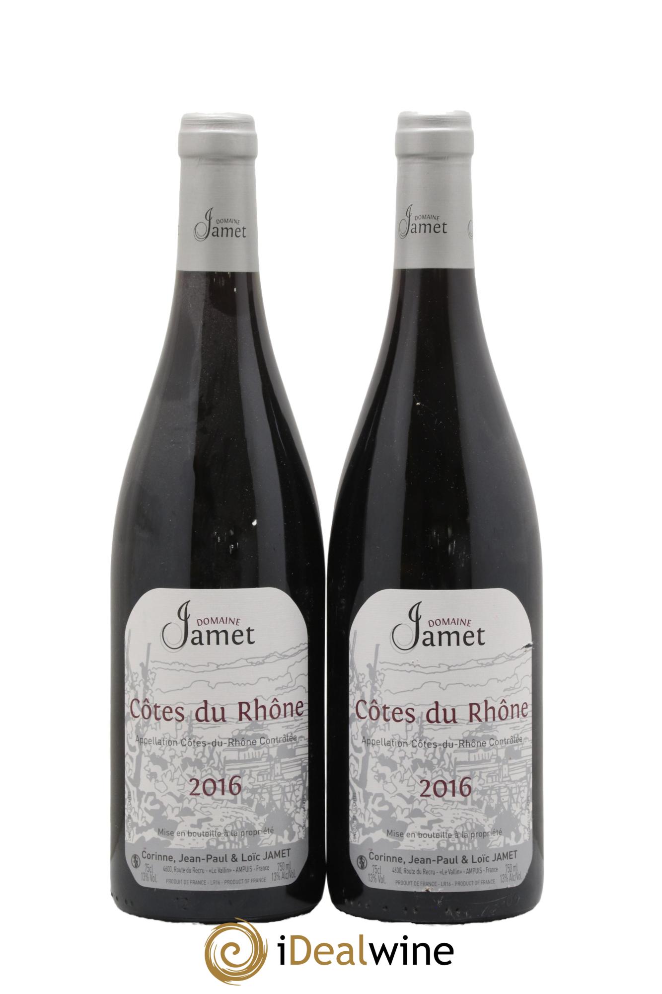 Côtes-du-Rhône Jamet (Domaine) 2016 - Lot de 2 bouteilles - 0