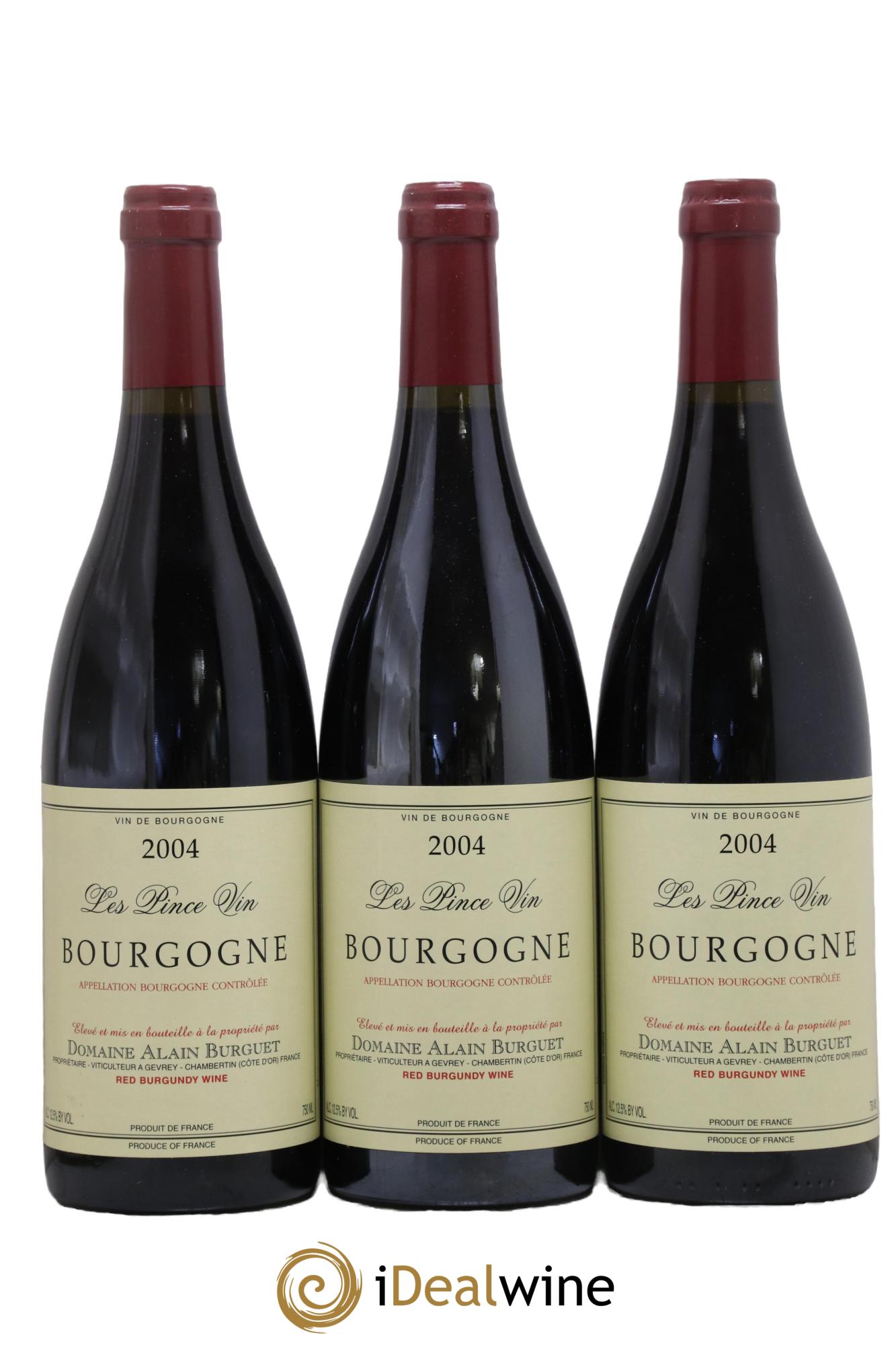 Bourgogne Les Pinces Vin Alain Burguet 2004 - Lot de 3 bouteilles - 0