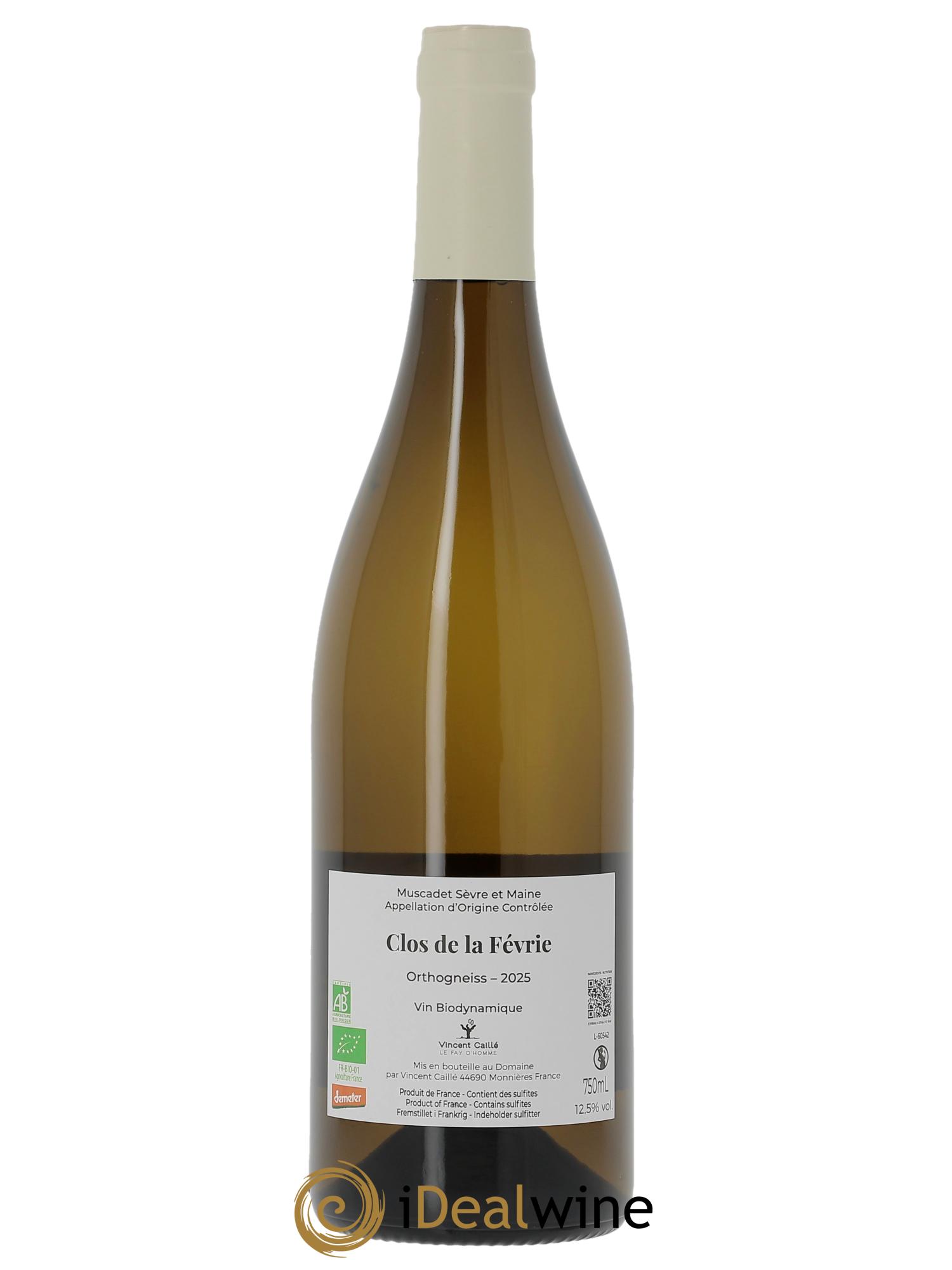 Muscadet-Sèvre-et-Maine Clos de la Févrie Le Fay d'Homme 2025 - Lot de 1 bouteille - 1