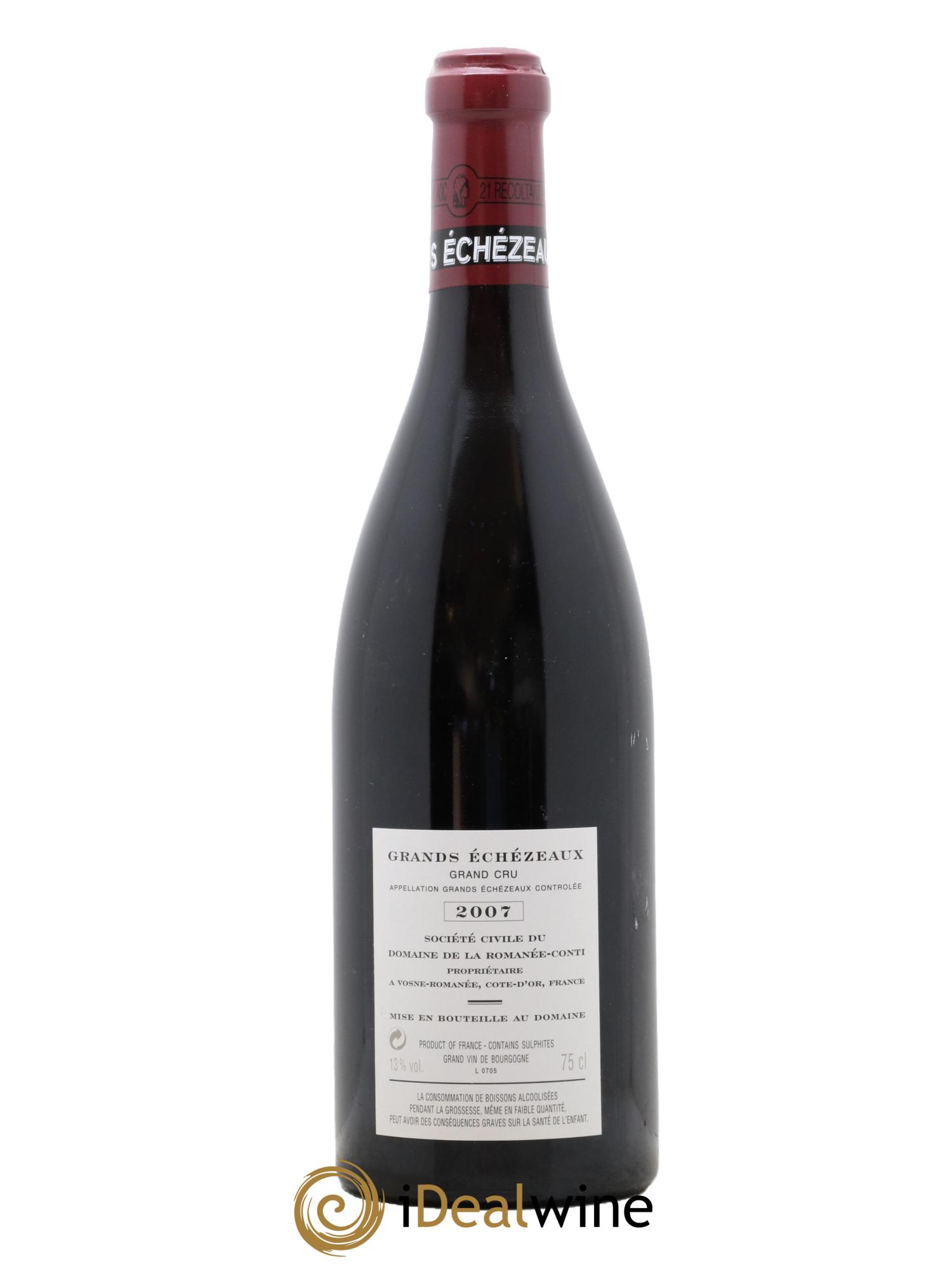 Grands-Echezeaux Grand Cru Domaine de la Romanée-Conti  2007 - Posten von 1 Flasche - 1
