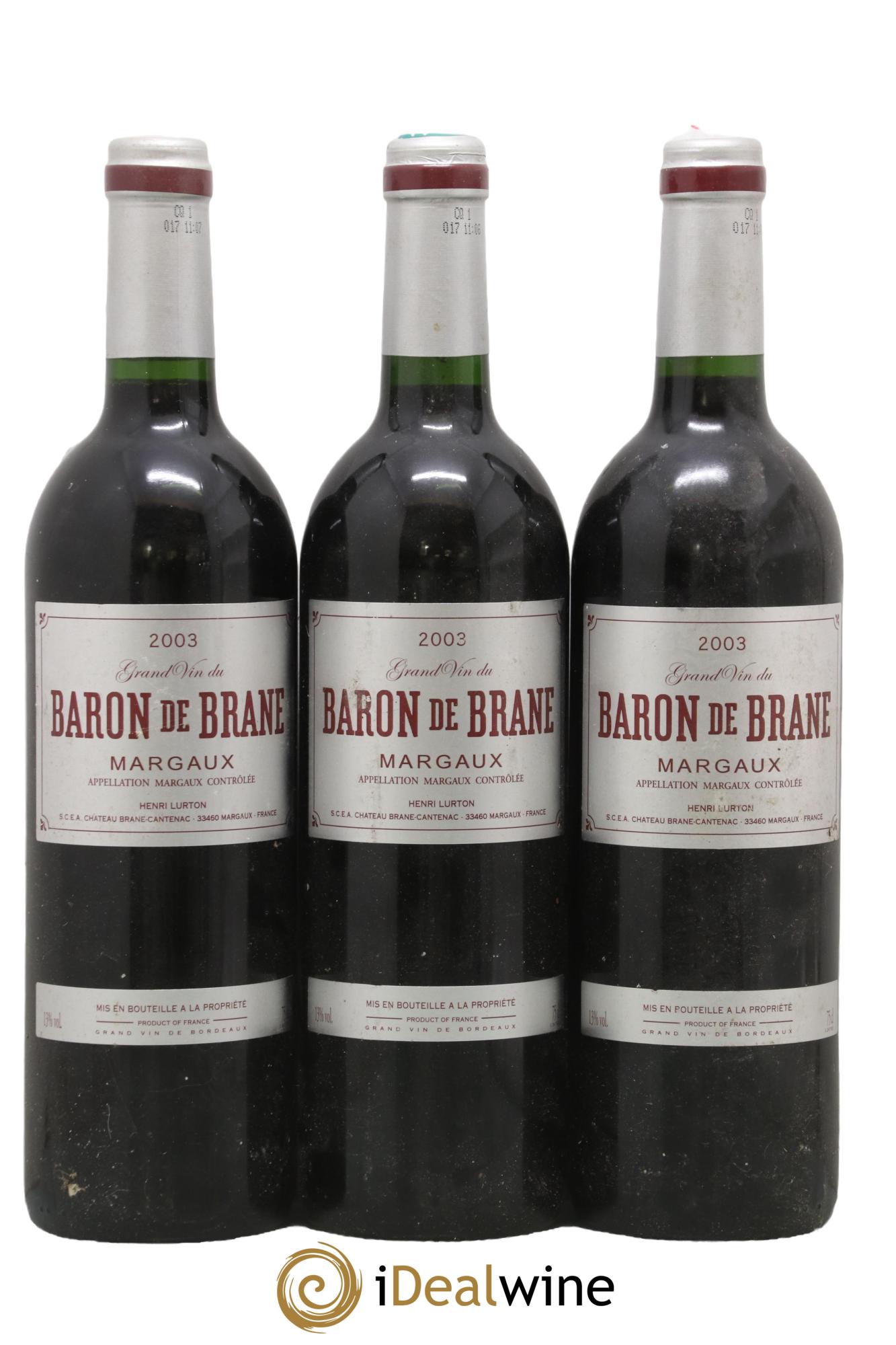 Baron de Brane Second Vin 2003 - Lot de 3 bouteilles - 0