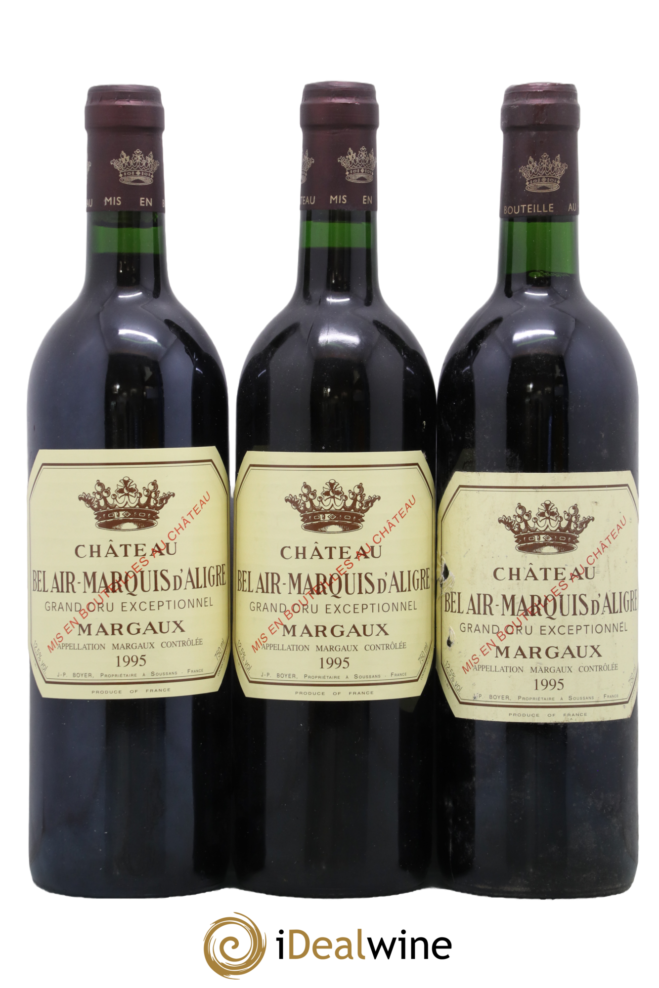 Château Bel Air Marquis d'Aligre 1995 - Lotto di 3 bottiglie - 0