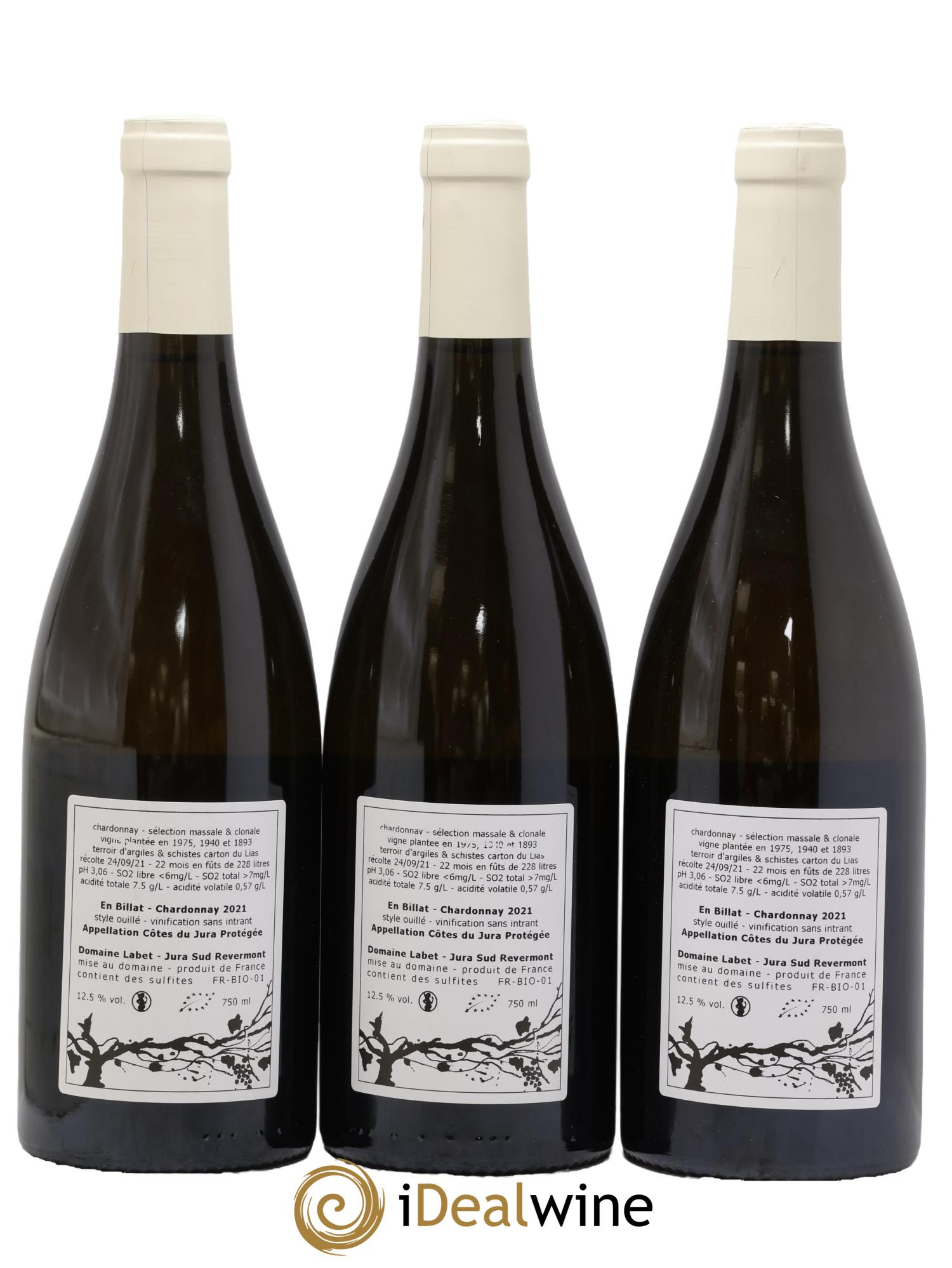 Côtes du Jura Chardonnay En Billat Labet (Domaine) 2021 - Posten von 3 Flaschen - 1
