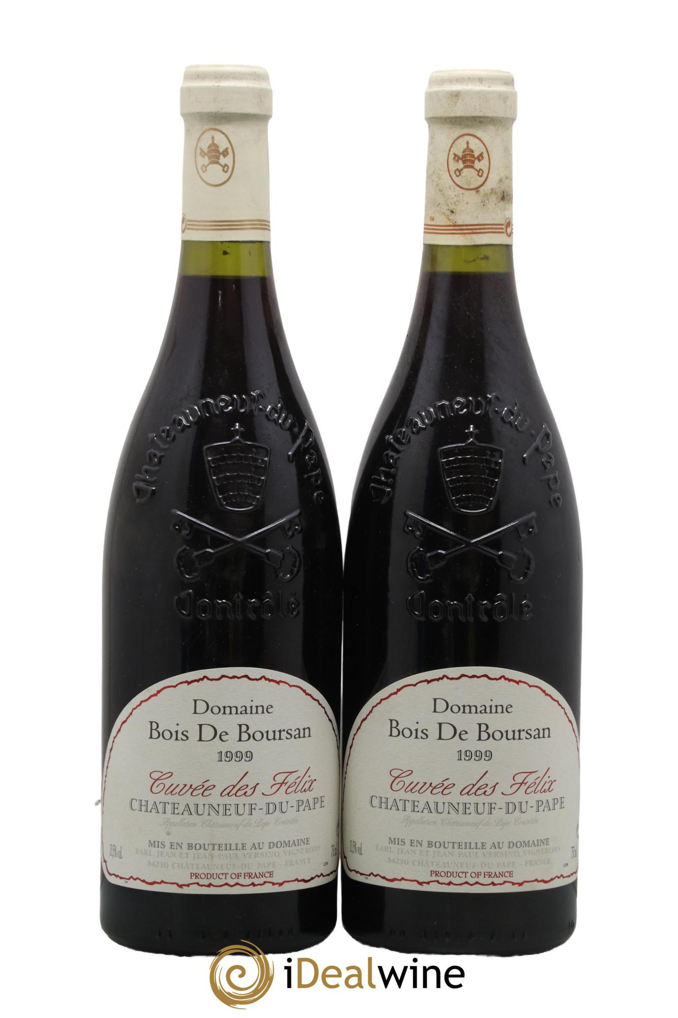 Châteauneuf-du-Pape Bois de Boursan (Domaine) Cuvée des Félix Jean et Jean-Paul Versino 1999 - Lot of 2 bottles - 0