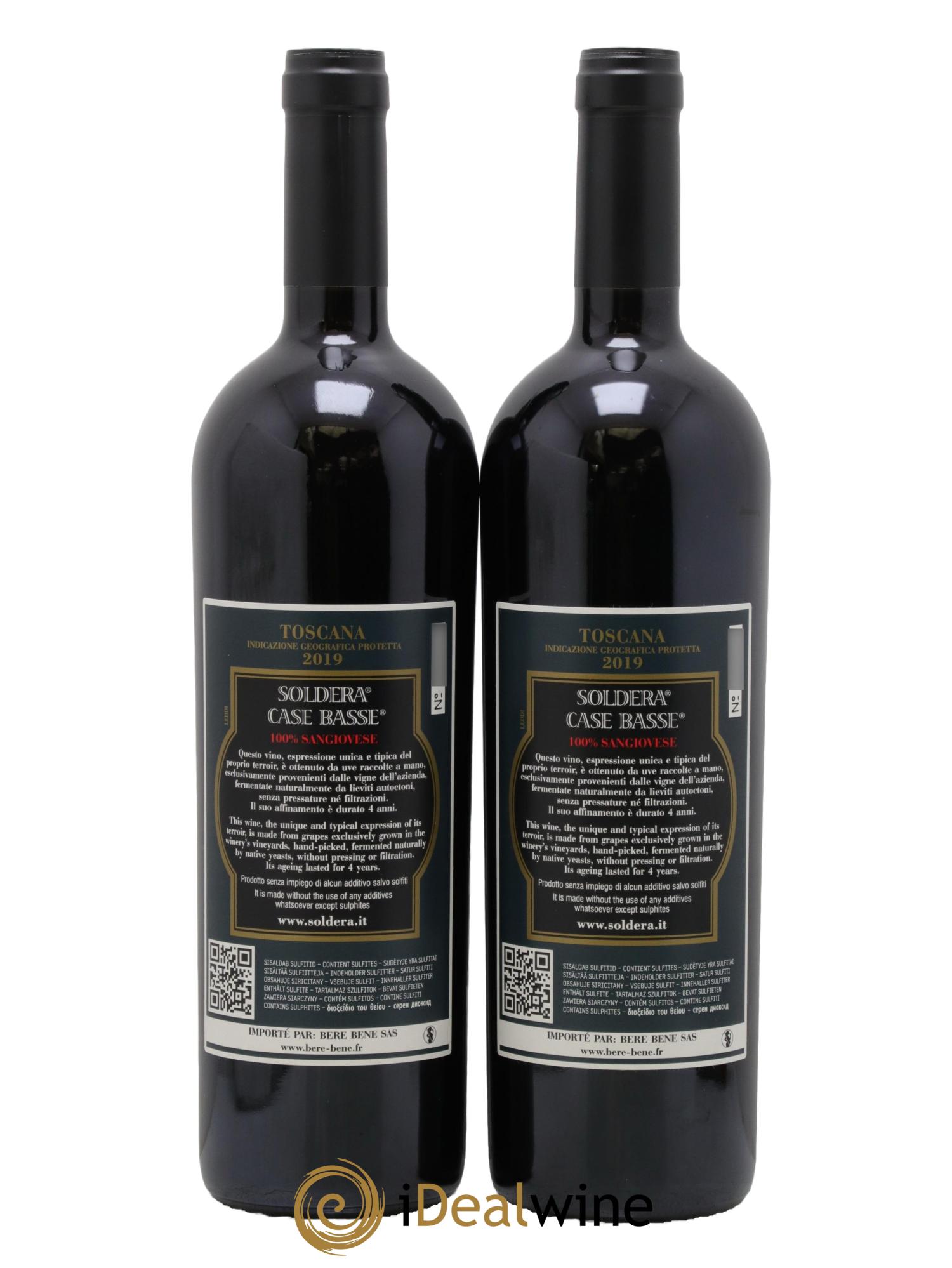 Toscana IGT Soldera Case Basse - Gianfranco Soldera 2019 - Lot de 2 bouteilles - 1