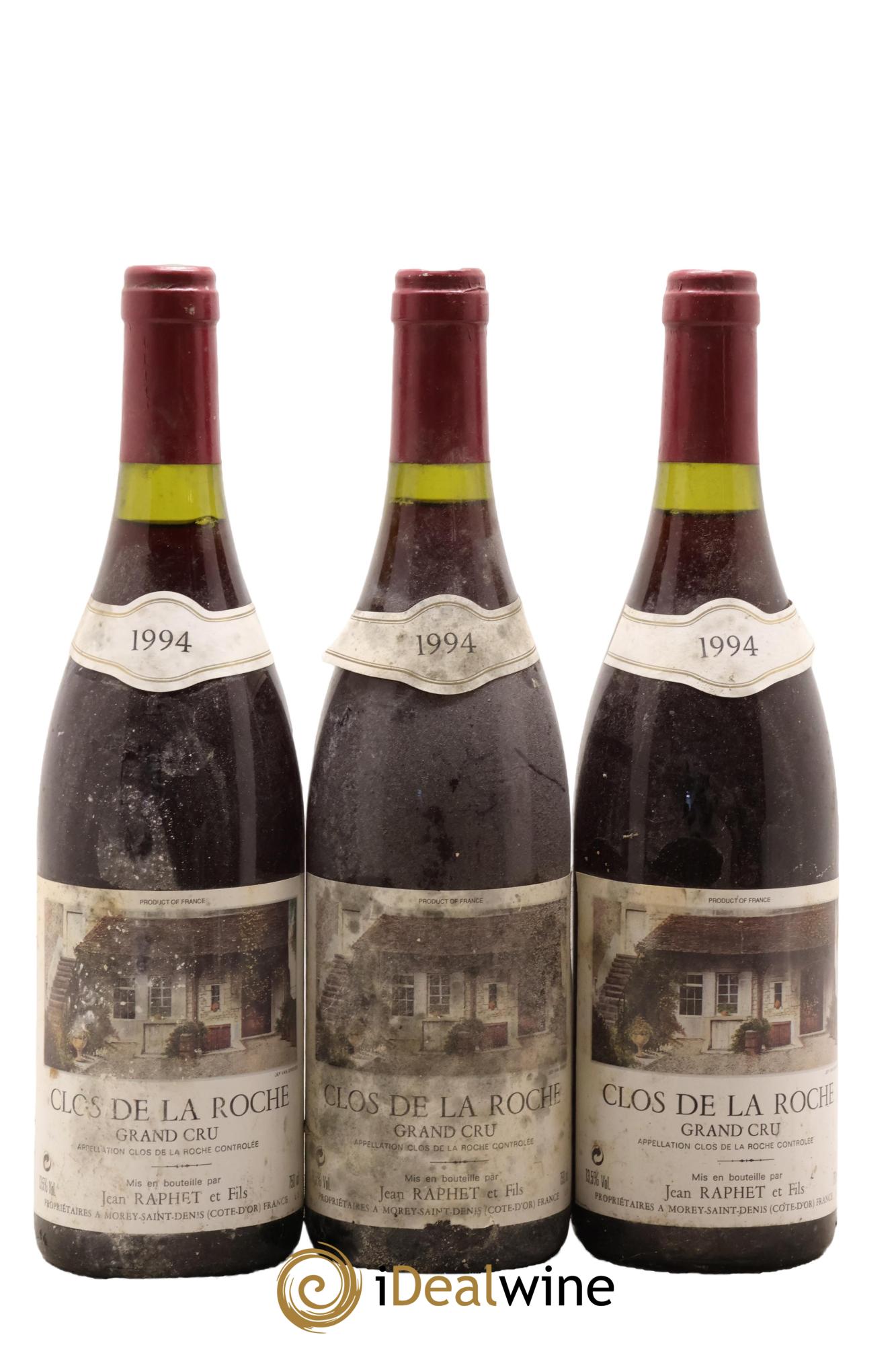 Clos de la Roche Grand Cru Jean Raphet & Fils 1994 - Lot de 3 bouteilles - 0
