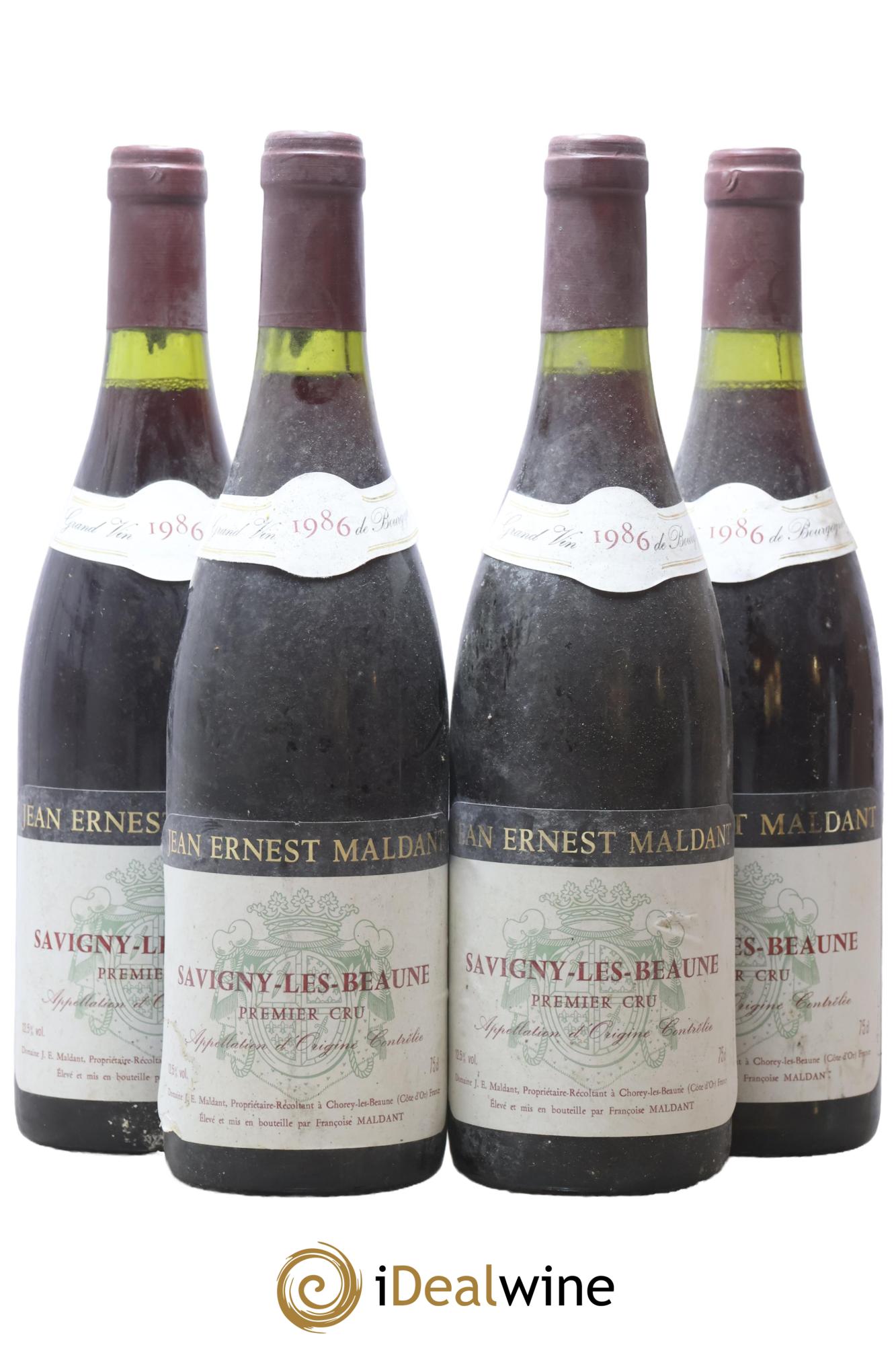 Savigny-lès-Beaune 1er Cru Jean-Ernest Maldant 1986 - Posten von 4 Flaschen - 0