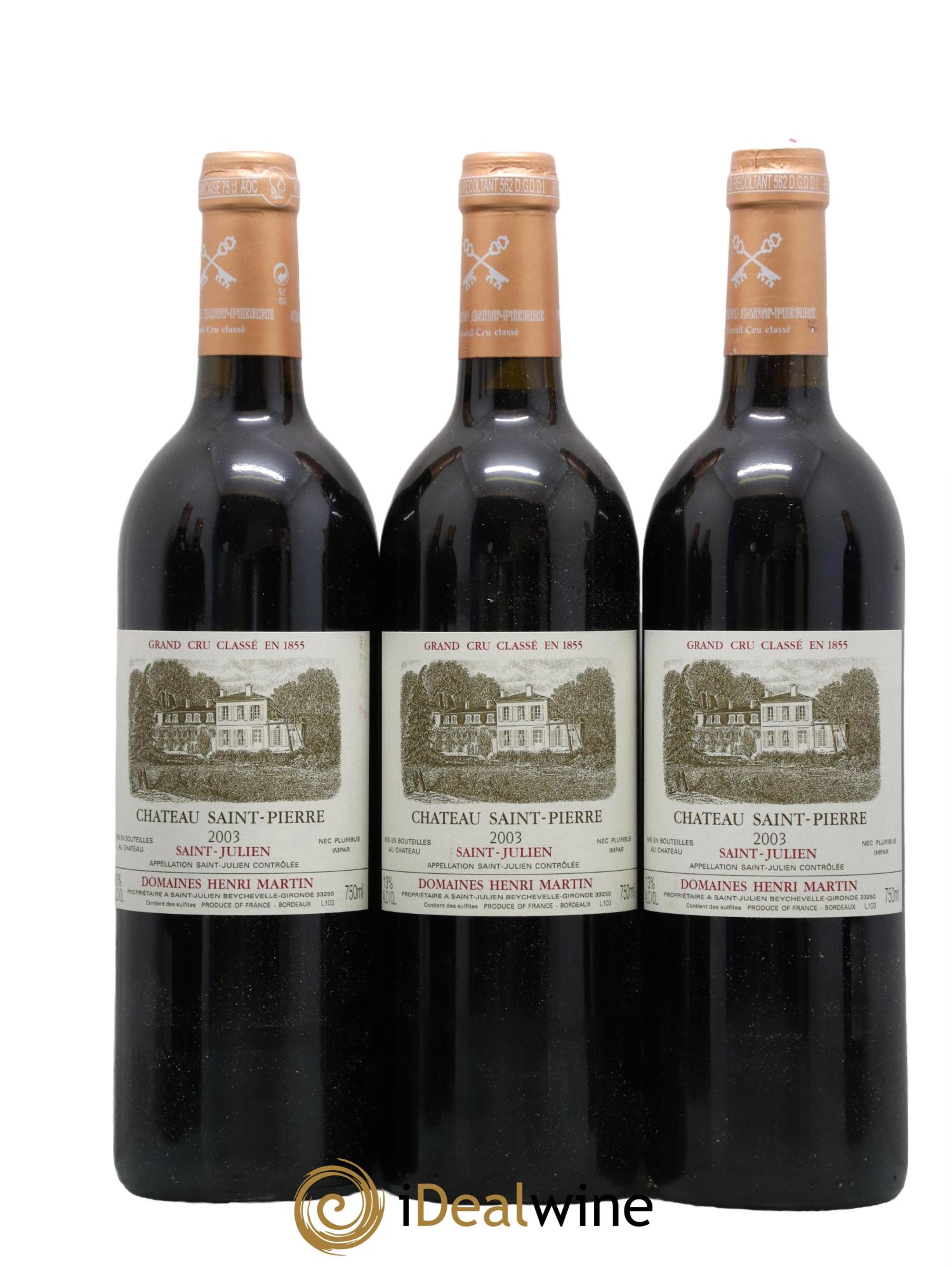 Château Saint-Pierre 4ème Grand Cru Classé 2003 - Lotto di 12 bottiglie - 3