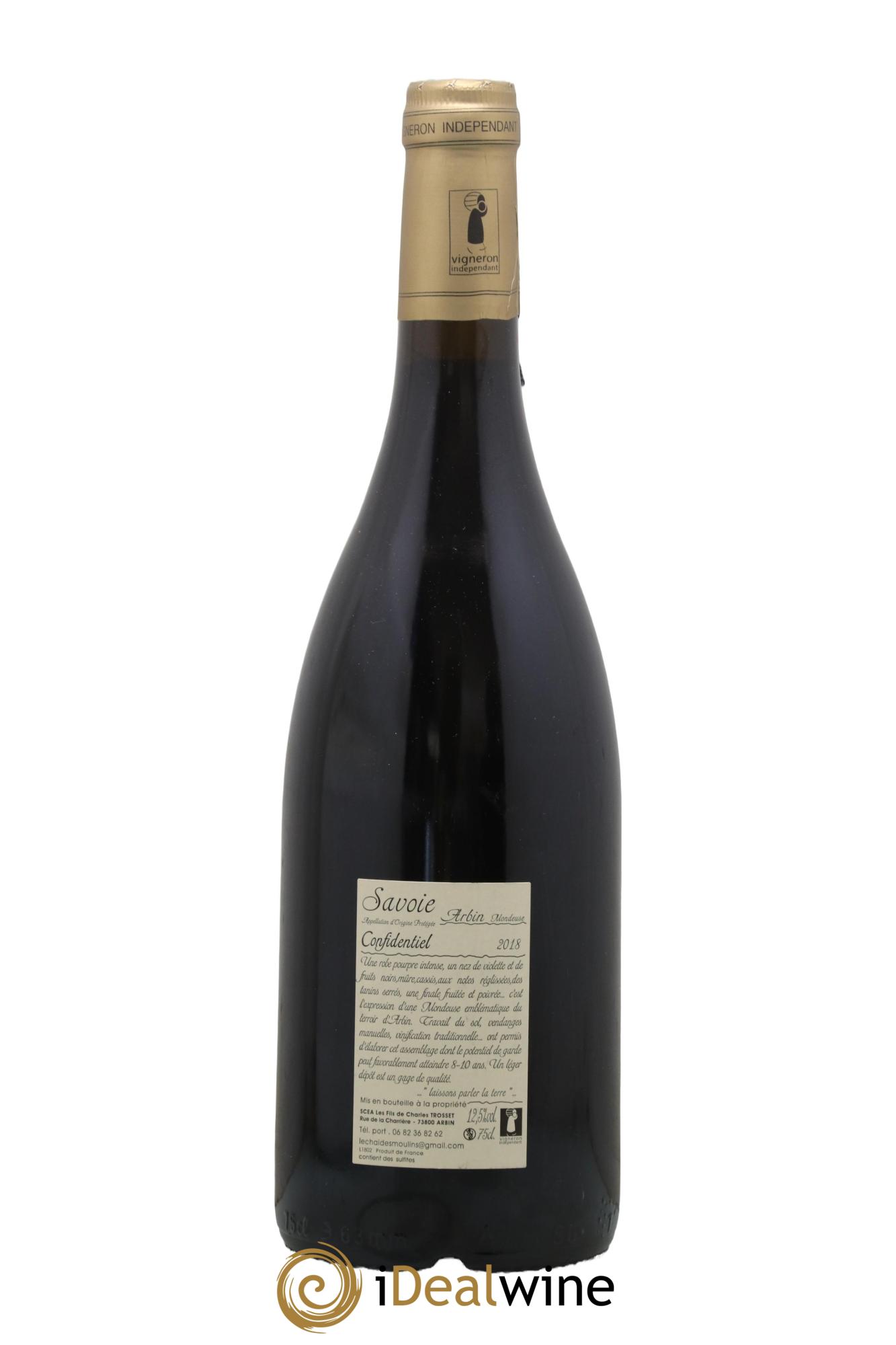Vin de Savoie Arbin Mondeuse Confidentiel Trosset 2018 - Posten von 1 Flasche - 1
