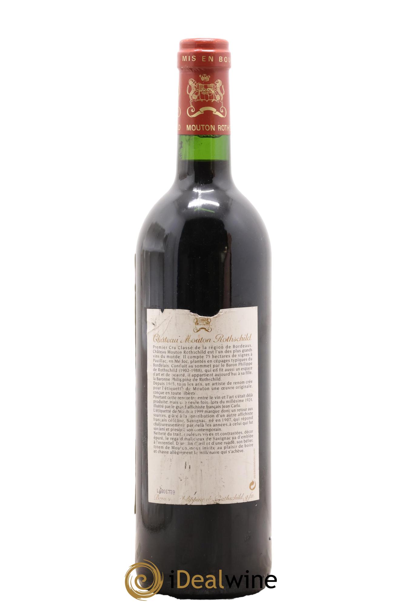 Château Mouton Rothschild 1er Grand Cru Classé 1999 - Lot de 1 bouteille - 1