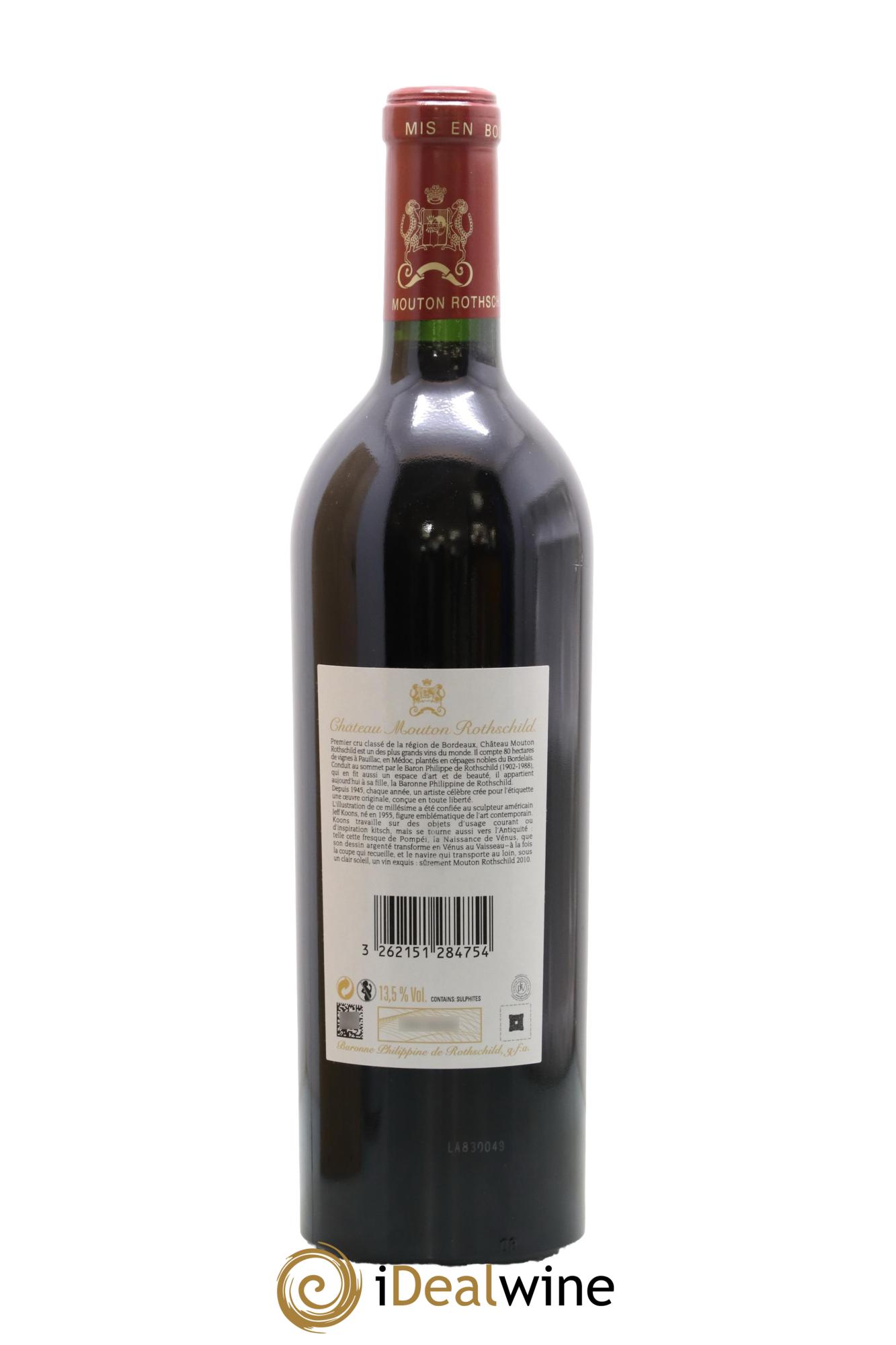 Château Mouton Rothschild 1er Grand Cru Classé 2010 - Lot de 1 bouteille - 1