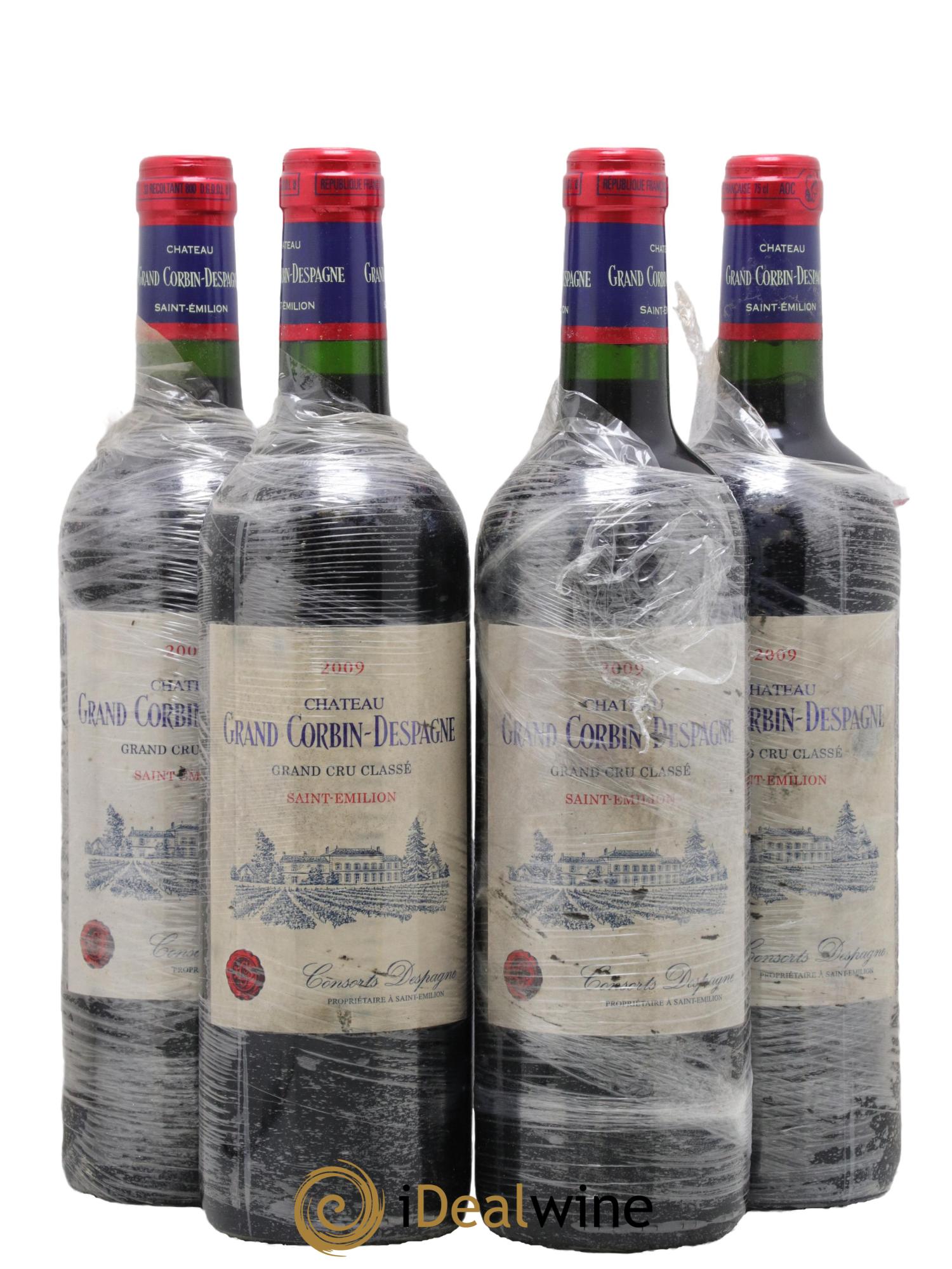 Château Grand Corbin Despagne Grand Cru Classé 2009 - Lot of 4 bottles - 0