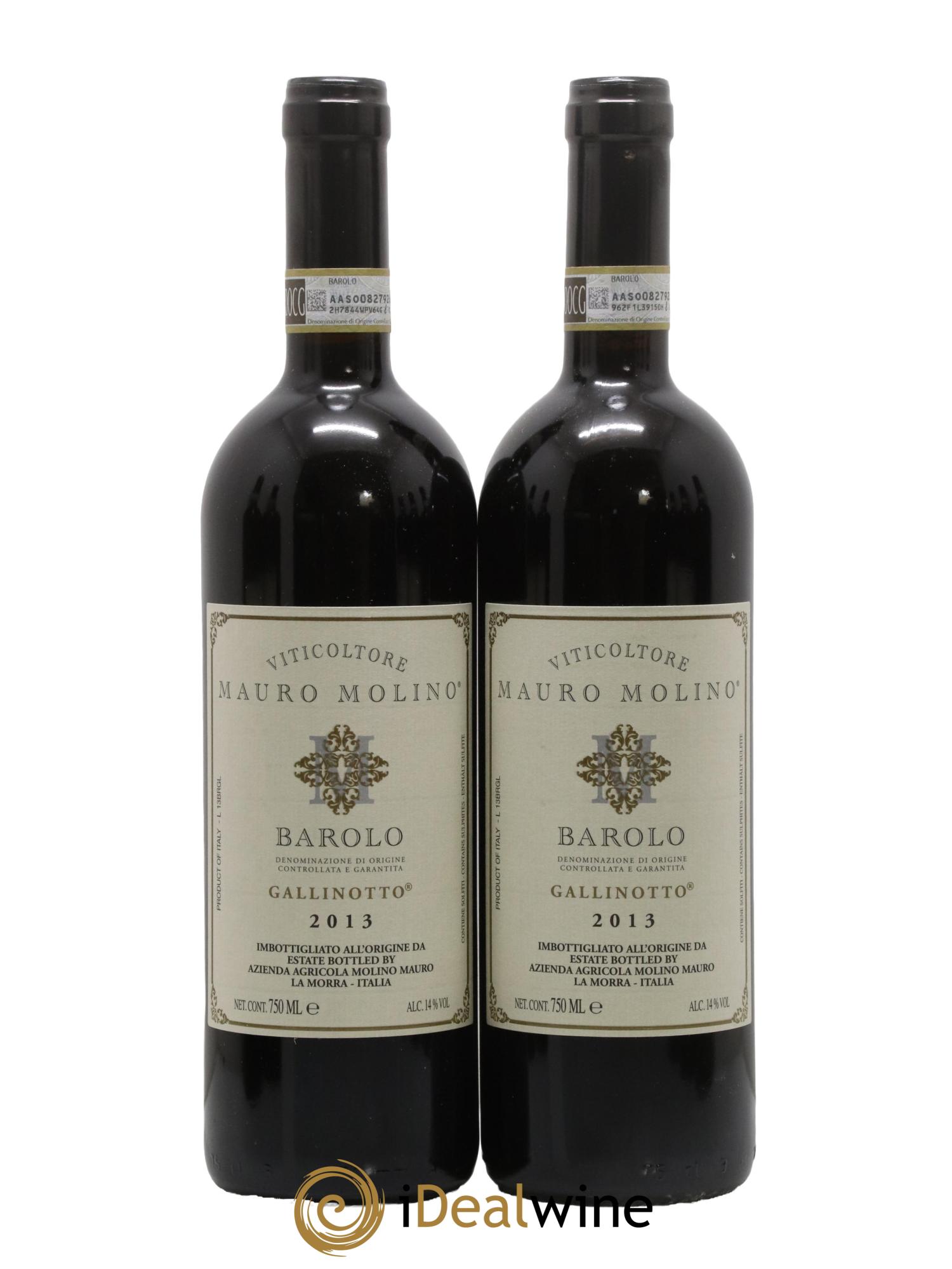 Barolo Gallinotto Mauro Molino 2013 - Lot de 2 bouteilles - 0