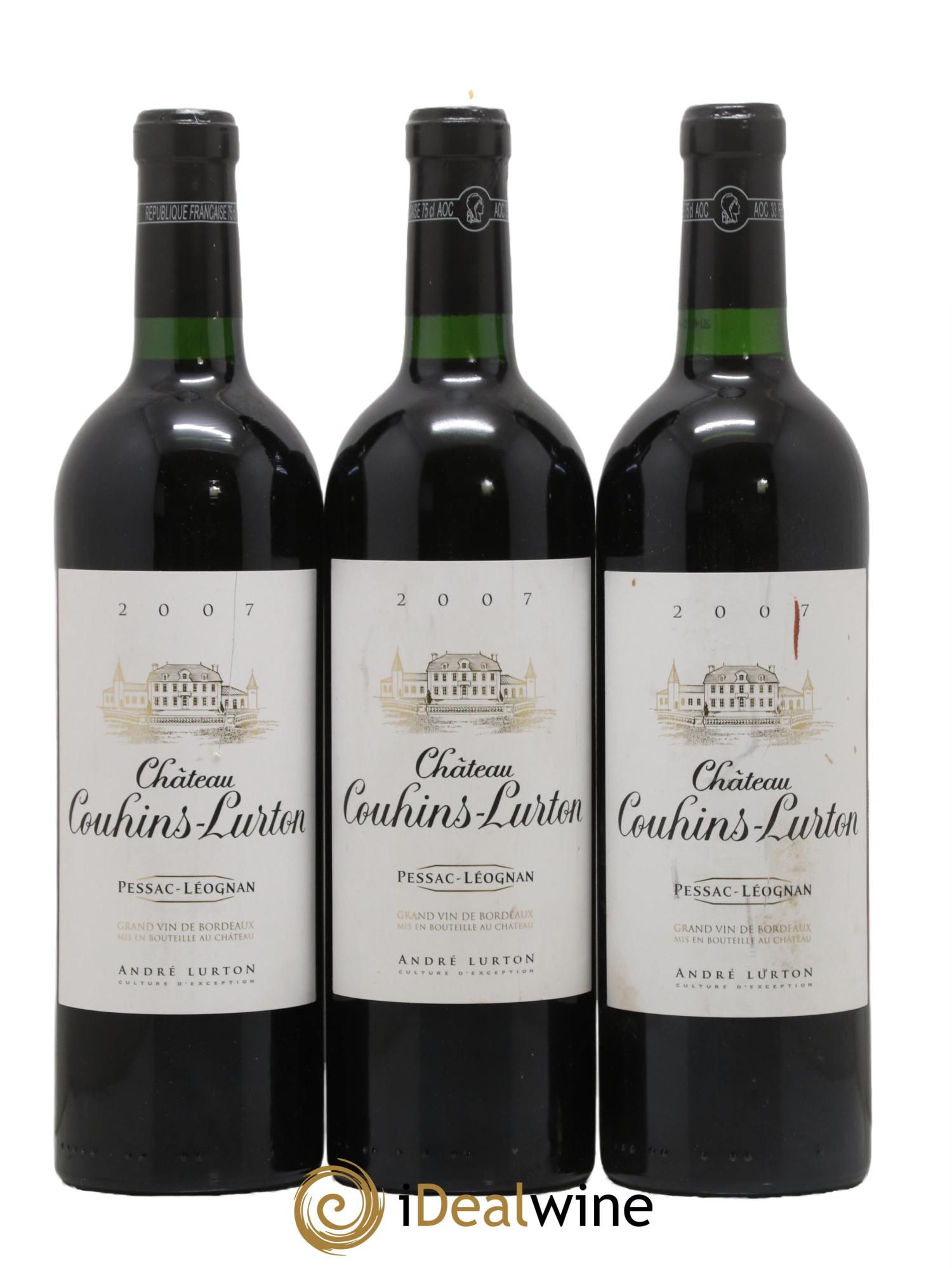 Château Couhins-Lurton 2007 - Lot de 3 bouteilles - 0
