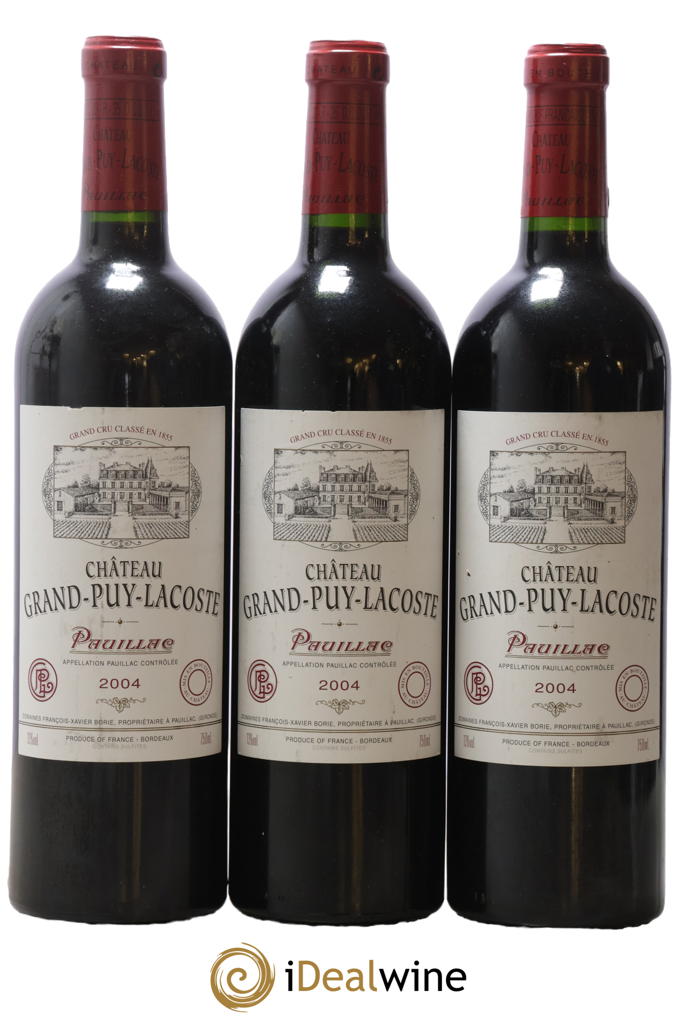 Château Grand Puy Lacoste 5ème Grand Cru Classé 2004 - Posten von 3 Flaschen - 0