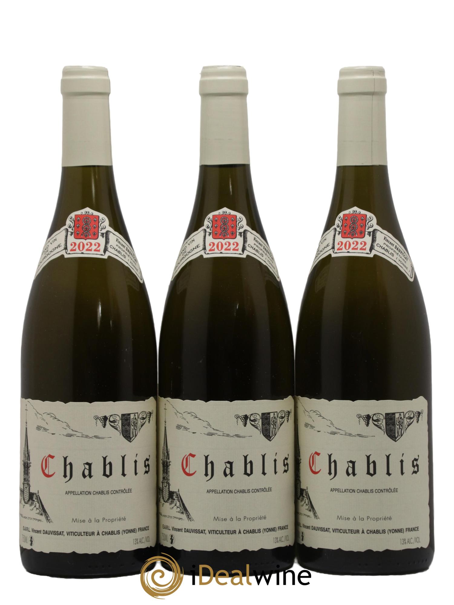 Chablis Vincent Dauvissat (Domaine) 2022 - Lot de 3 bouteilles - 0