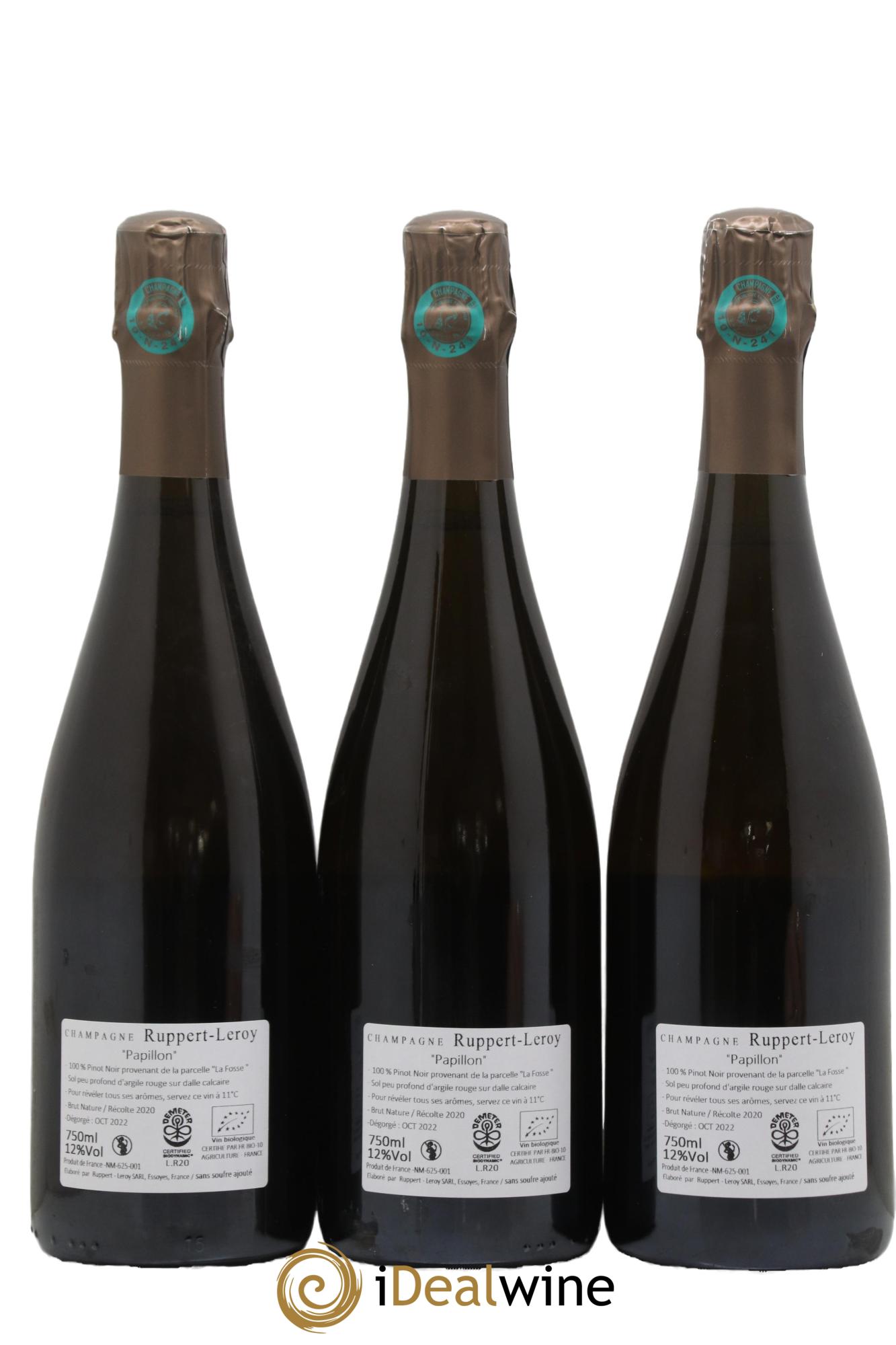 Papillon Brut Nature Ruppert-Leroy (Domaine) 2020 - Lot of 3 bottles - 1
