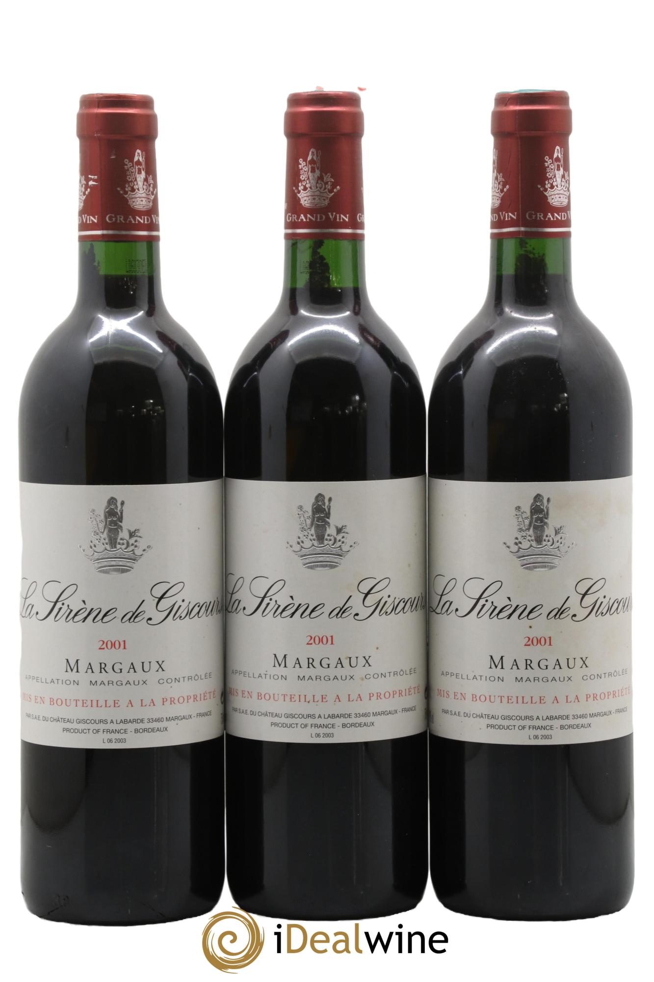 La Sirène de Giscours 2001 - Posten von 3 Flaschen - 0