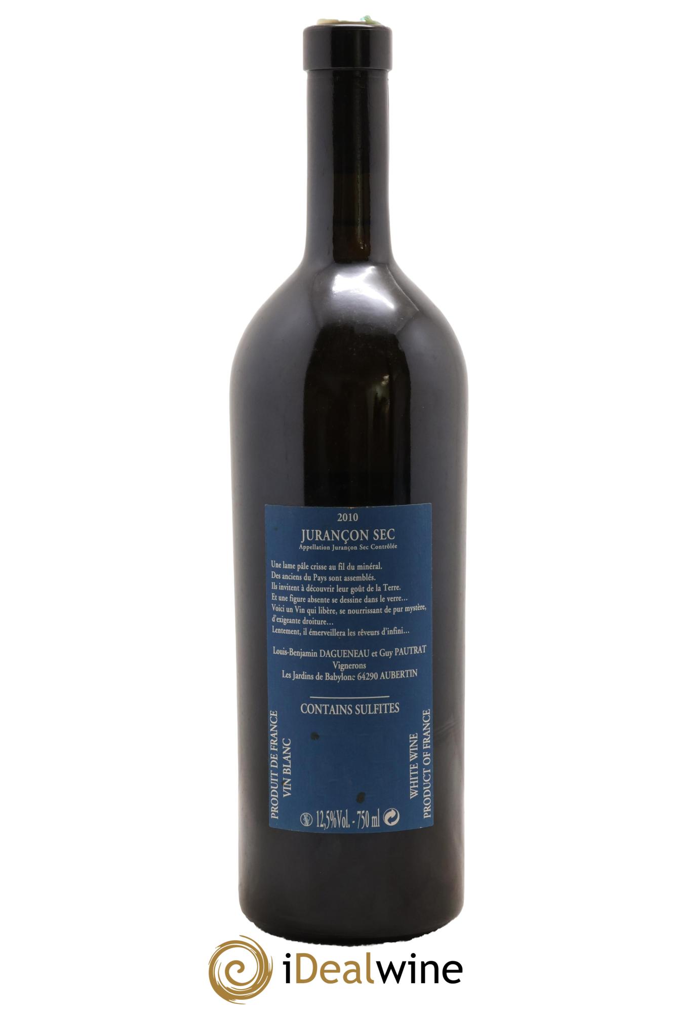Vin de France (anciennement Jurançon) Jardins de Babylone Didier Dagueneau 2010 - Lot de 1 bouteille - 1
