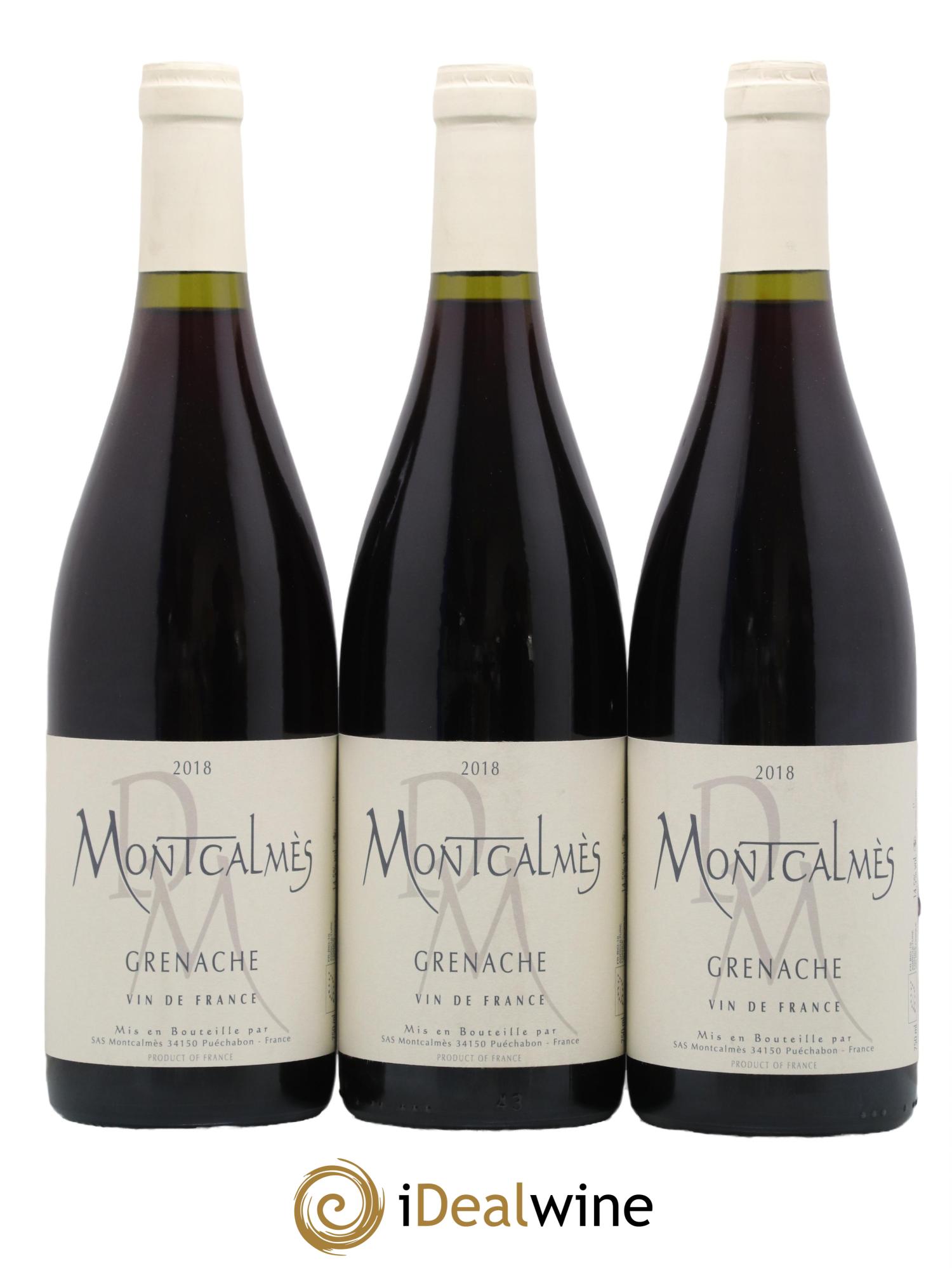 Vin de France Domaine de Montcalmès Grenache Frédéric Pourtalié 2018 - Lot of 3 bottles - 0