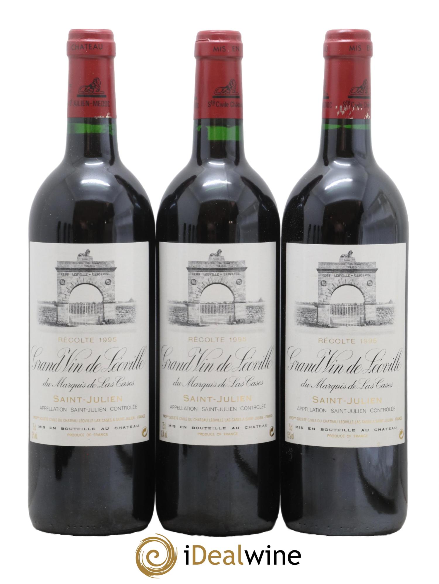 Château Léoville Las Cases 2ème Grand Cru Classé 1995 - Lot of 3 bottles - 0