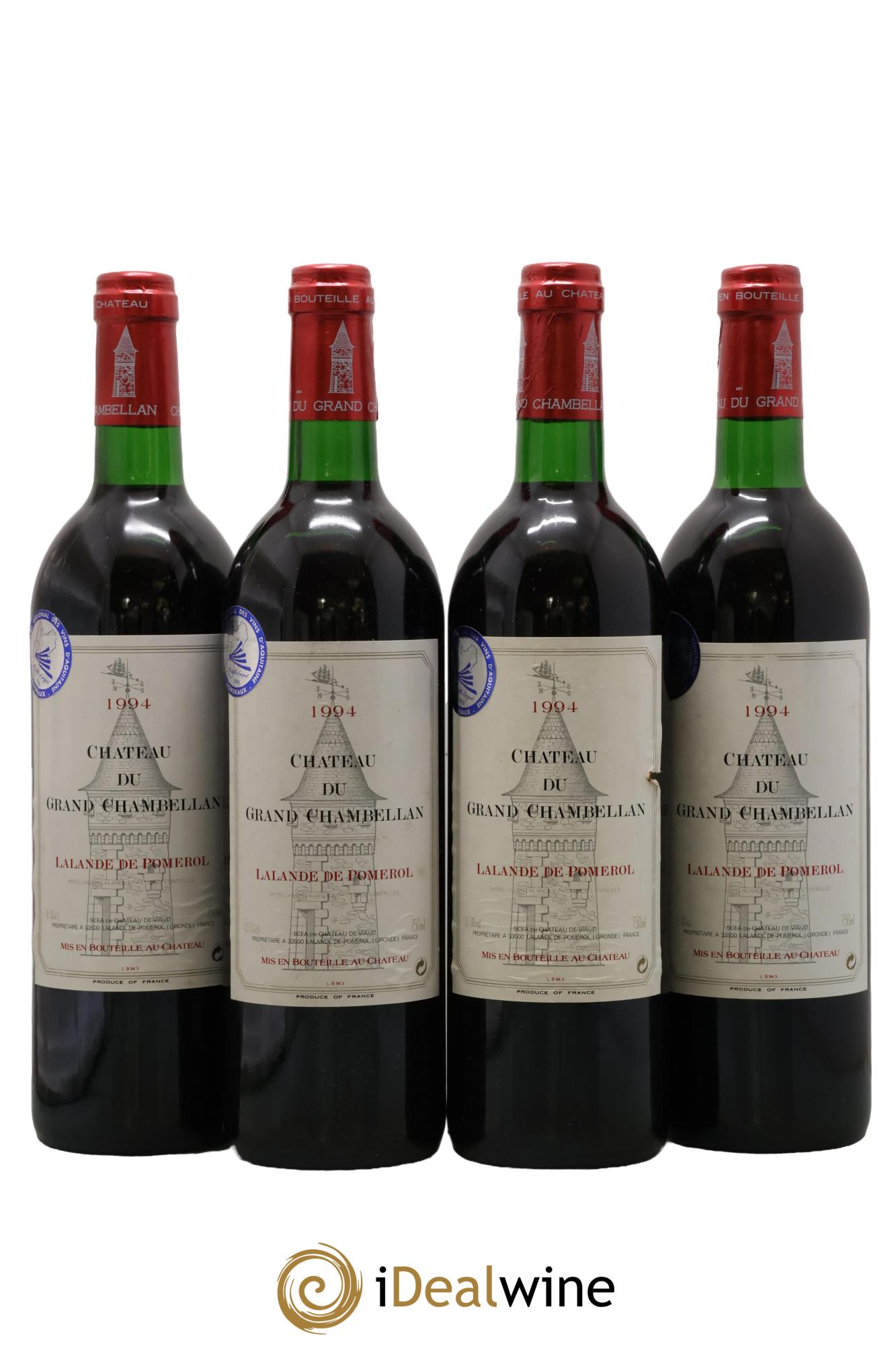 Lalande-de-Pomerol Château Du Grand Chambellan 1994 - Lot de 4 bouteilles - 0