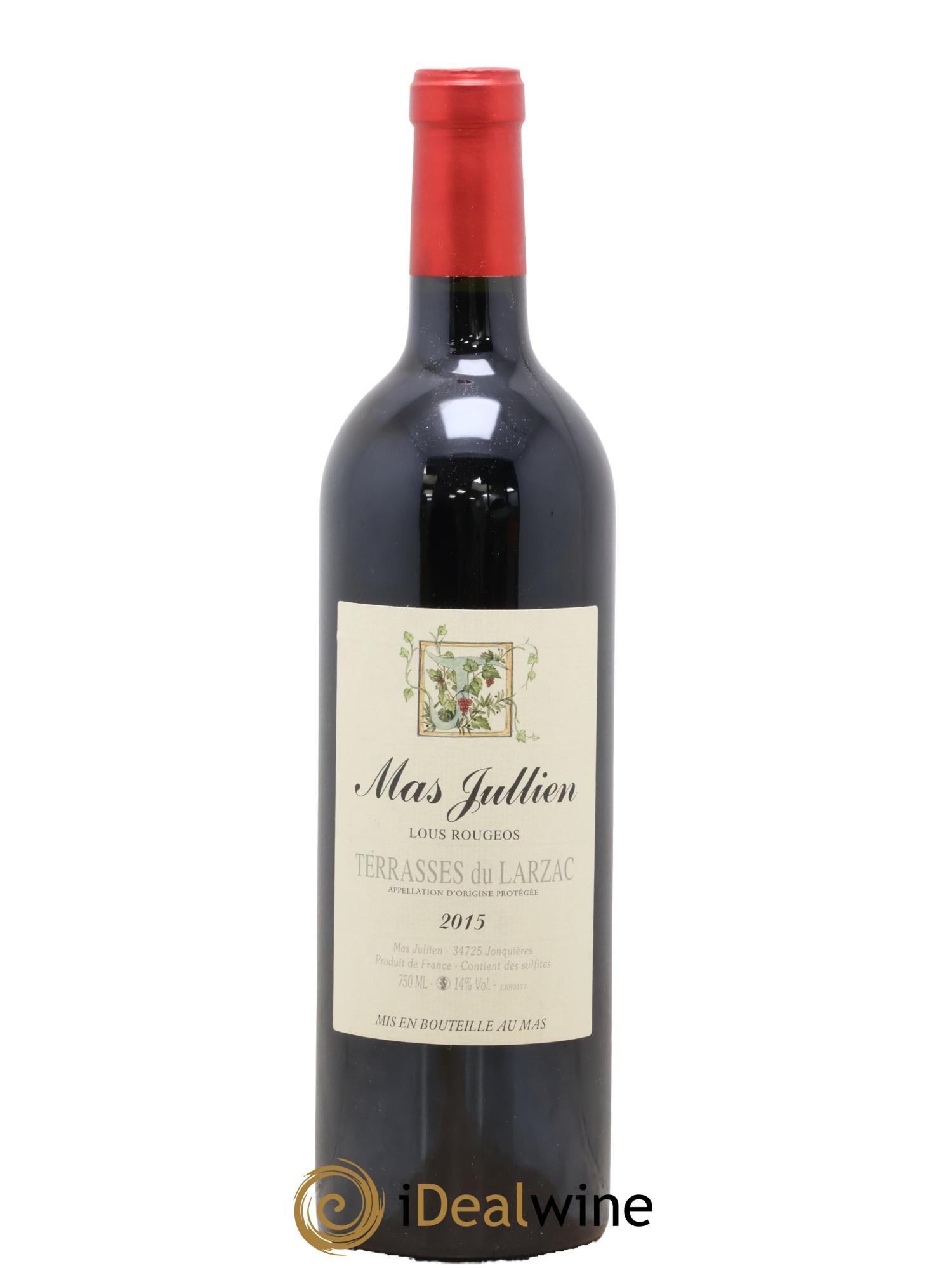 Terrasses du Larzac Mas Jullien Lous Rougeos Olivier Jullien 2015 - Lot de 1 bouteille - 0