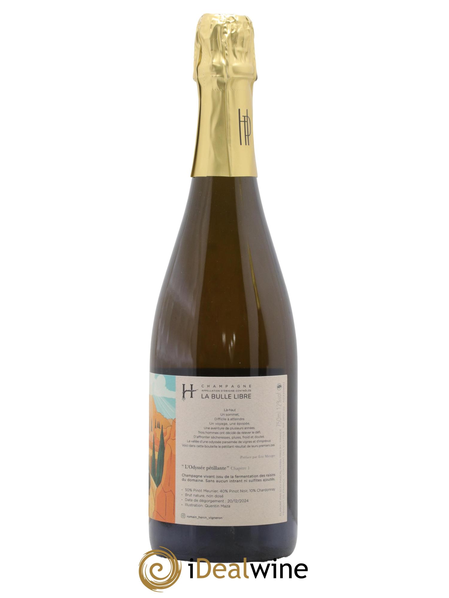 L'Odyssée Pétillante Chapitre 1 Romain Henin Odyssée Pétillante Chapitre 1 Romain Hénin - Lot de 1 bouteille - 1